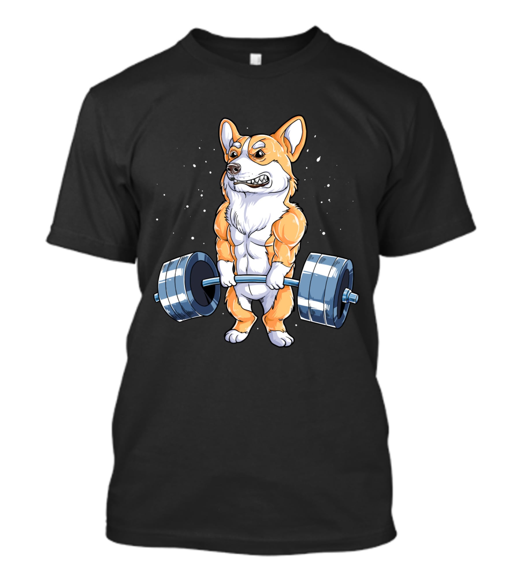 Weight Lifting Corgi Strong Muscular Pet Lifting Weights T-Shirt