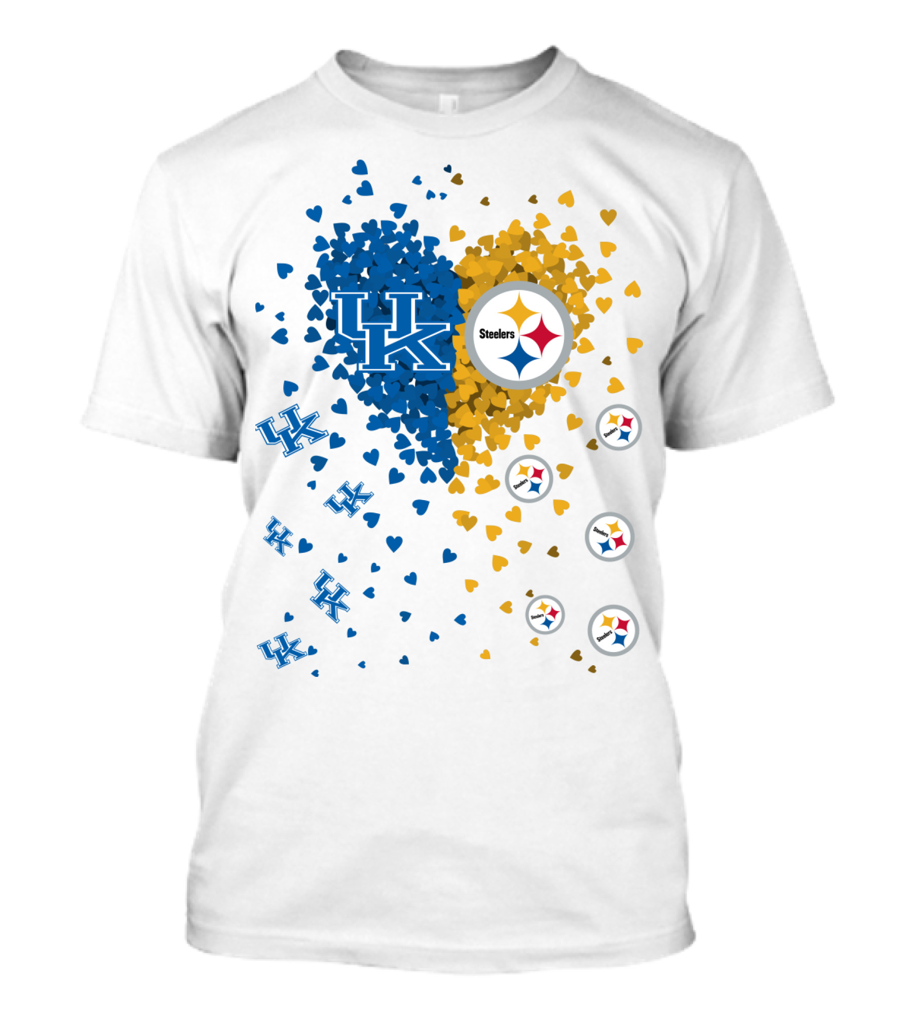 UK Wildcats Heart Steelers Logo Collaboration T-Shirt