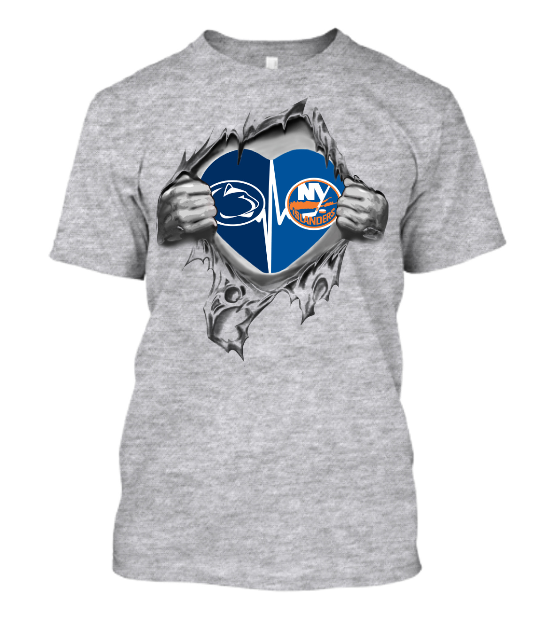 Penn State New York Islanders Heartbeat Logo Collaboration T-Shirt