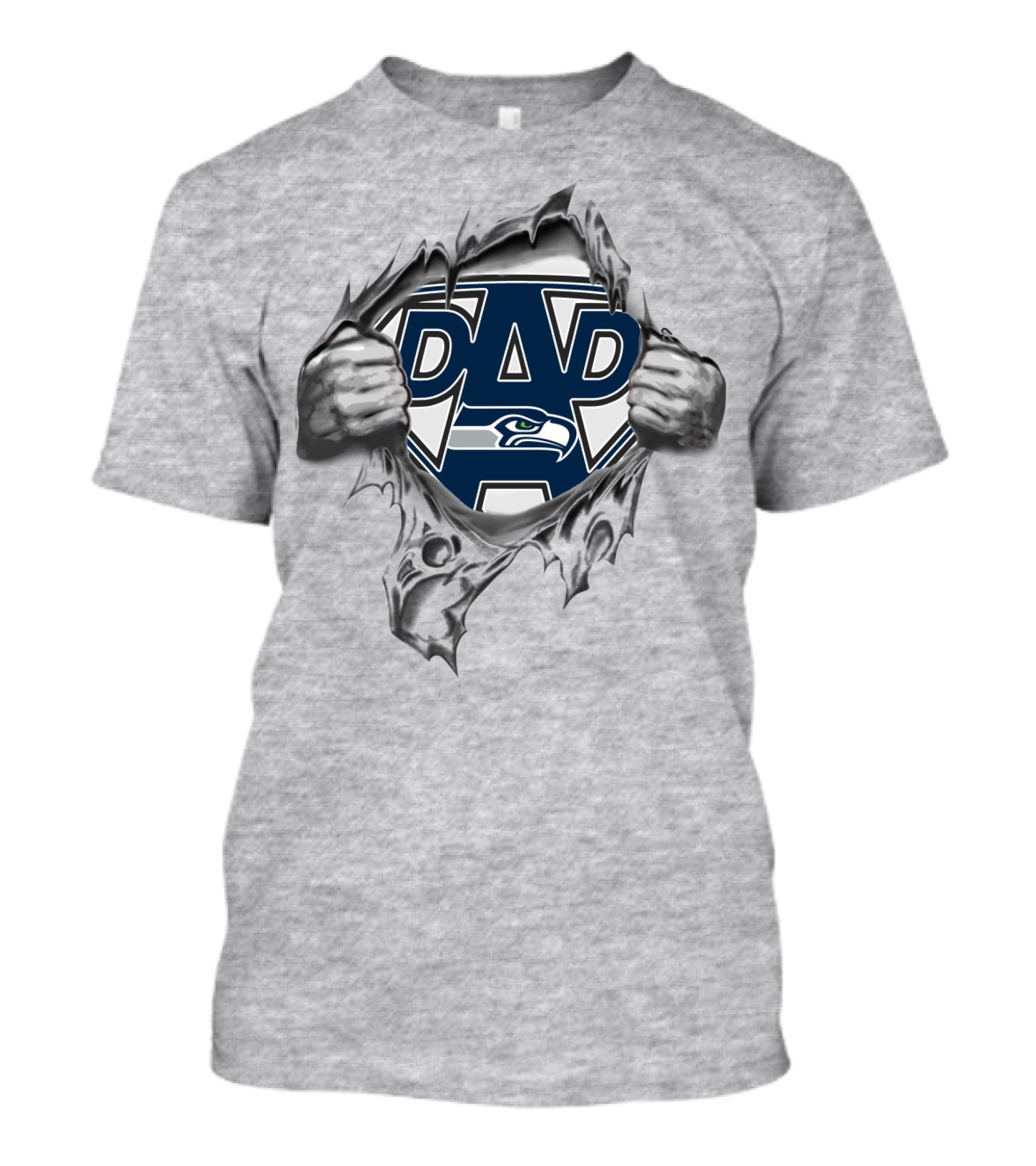 Seattle Seahawks Super Dad Hero Emblem T-Shirt