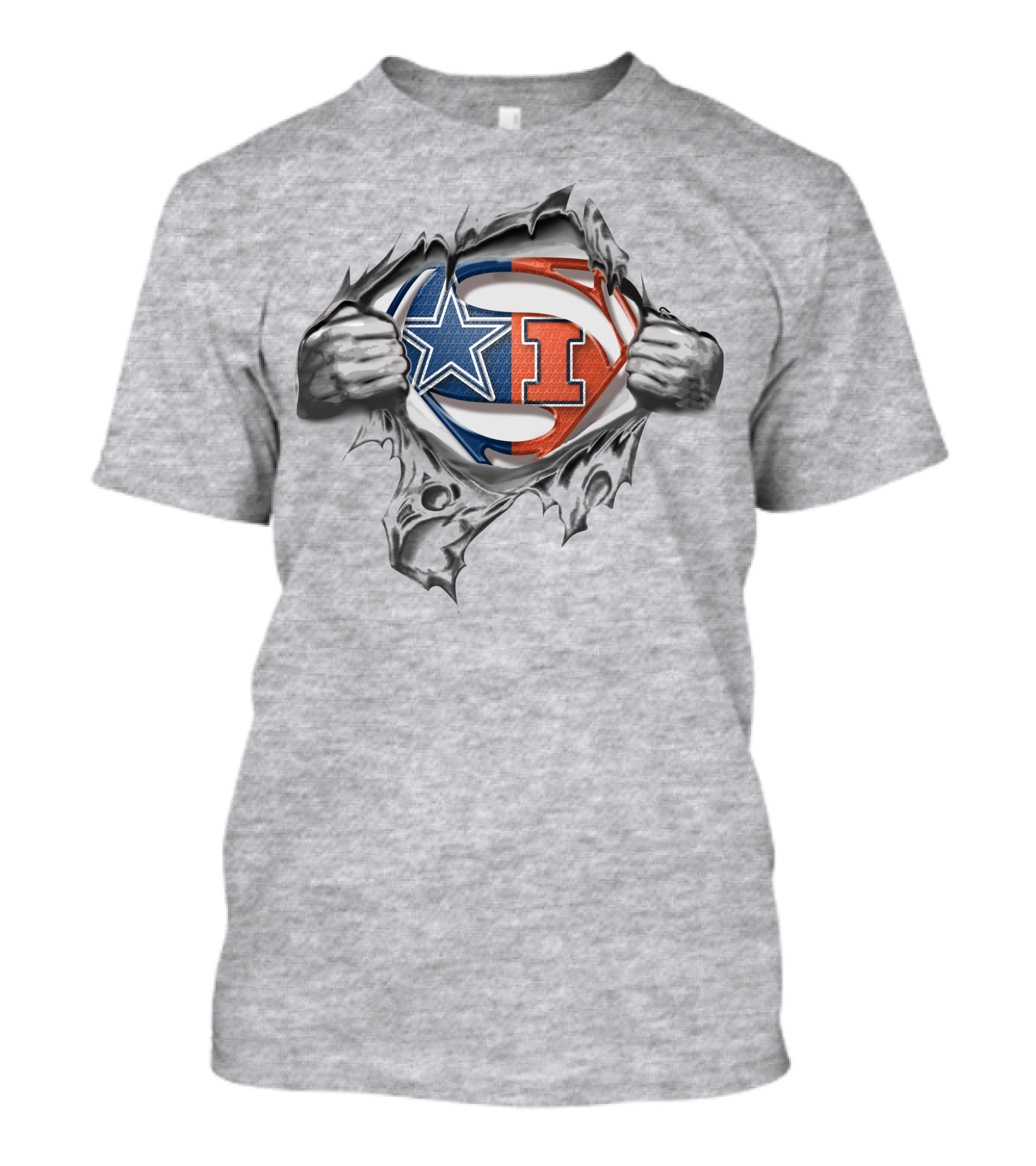 Cowboys Illinois Fighting Illini Superman Logo Mix T-Shirt