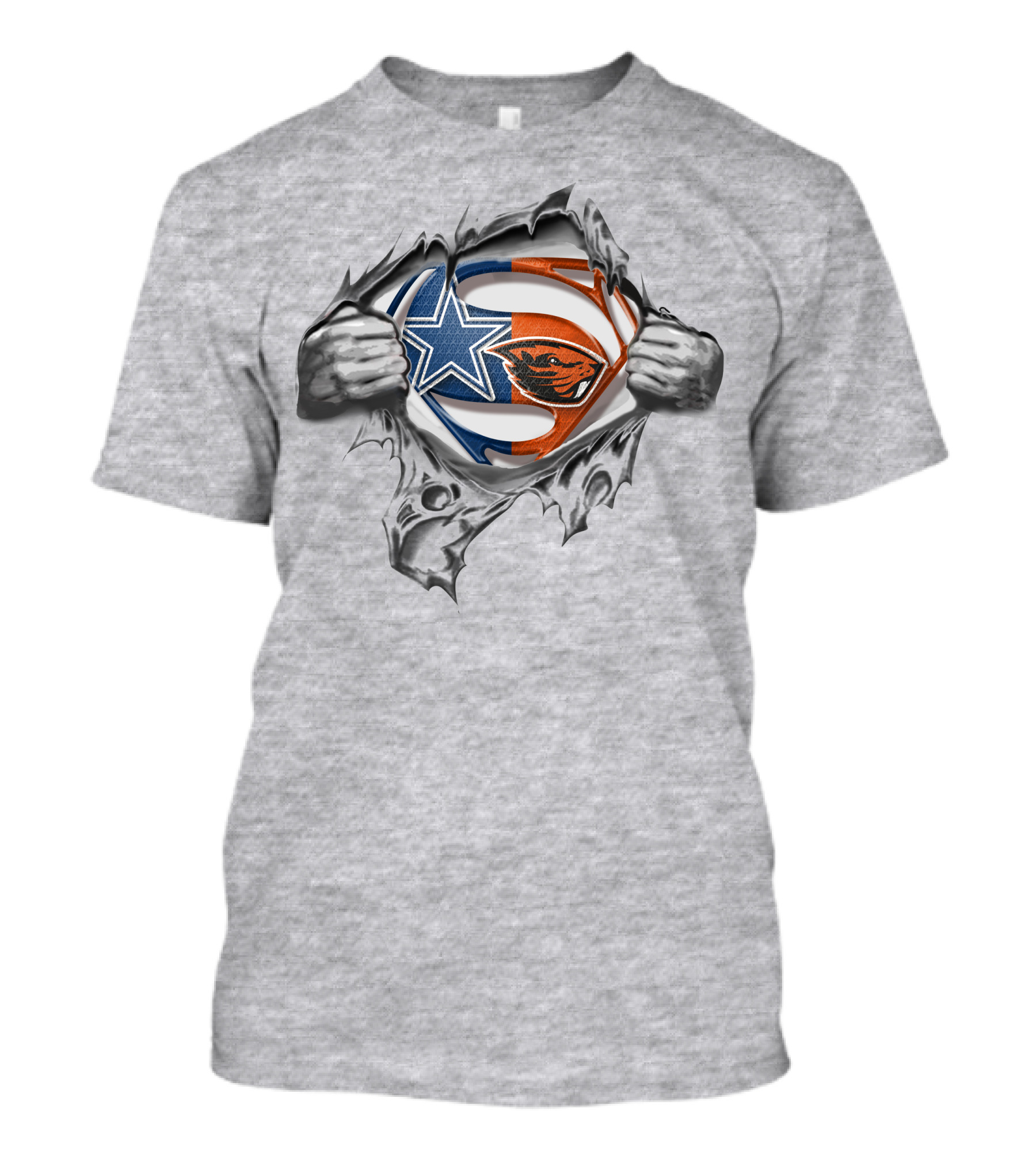 Cowboys Oregon State Beavers Superman Emblem Mashup T-Shirt