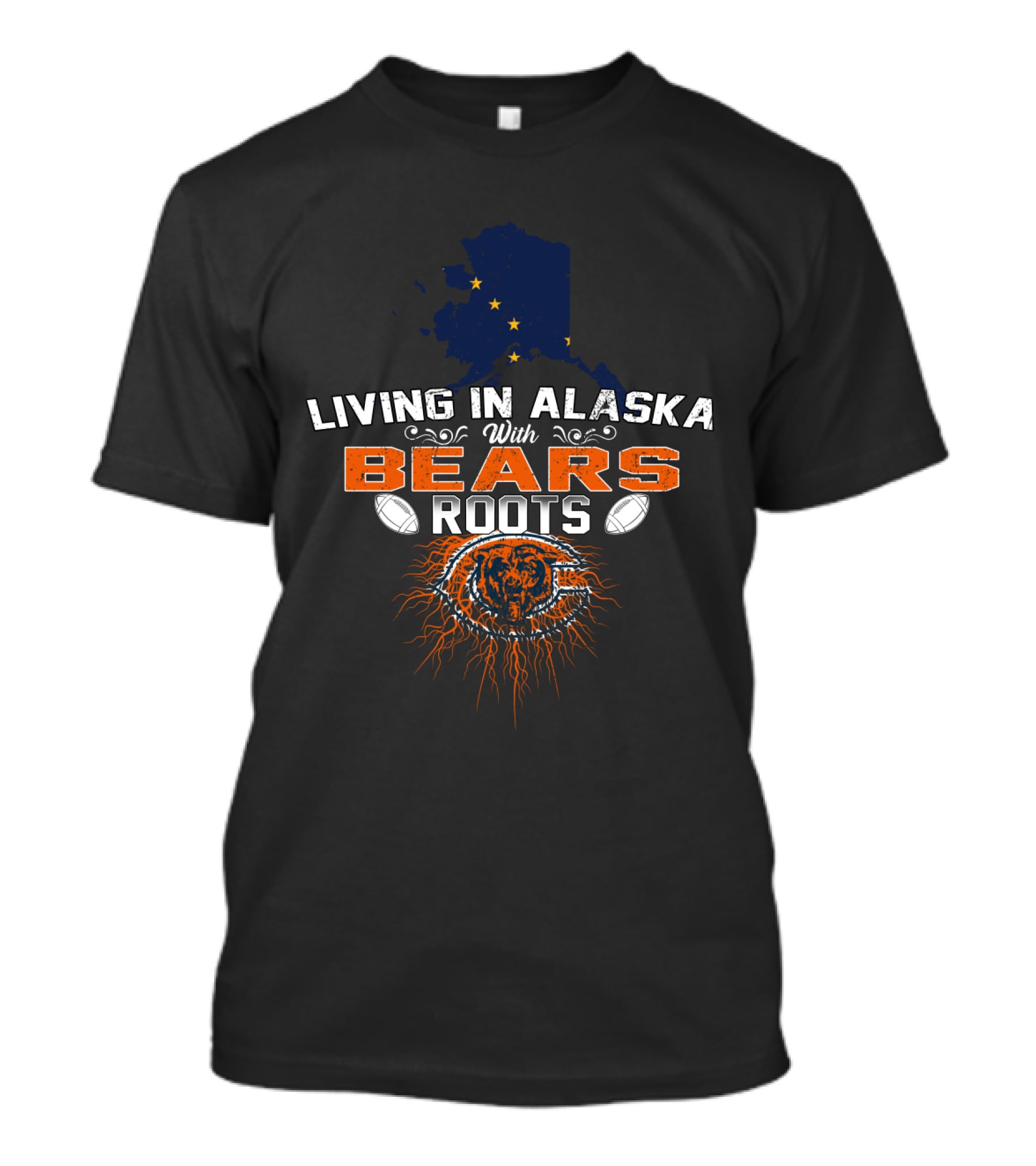 Living In Alaska With Bears Roots Chicago Football Heritage T-Shirt