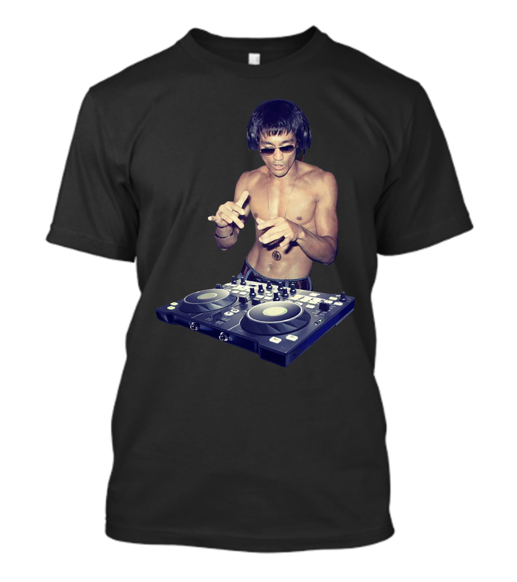 Bruce Lee DJ Mixing Martial Arts Humor Gym MMA Training T-Shirt