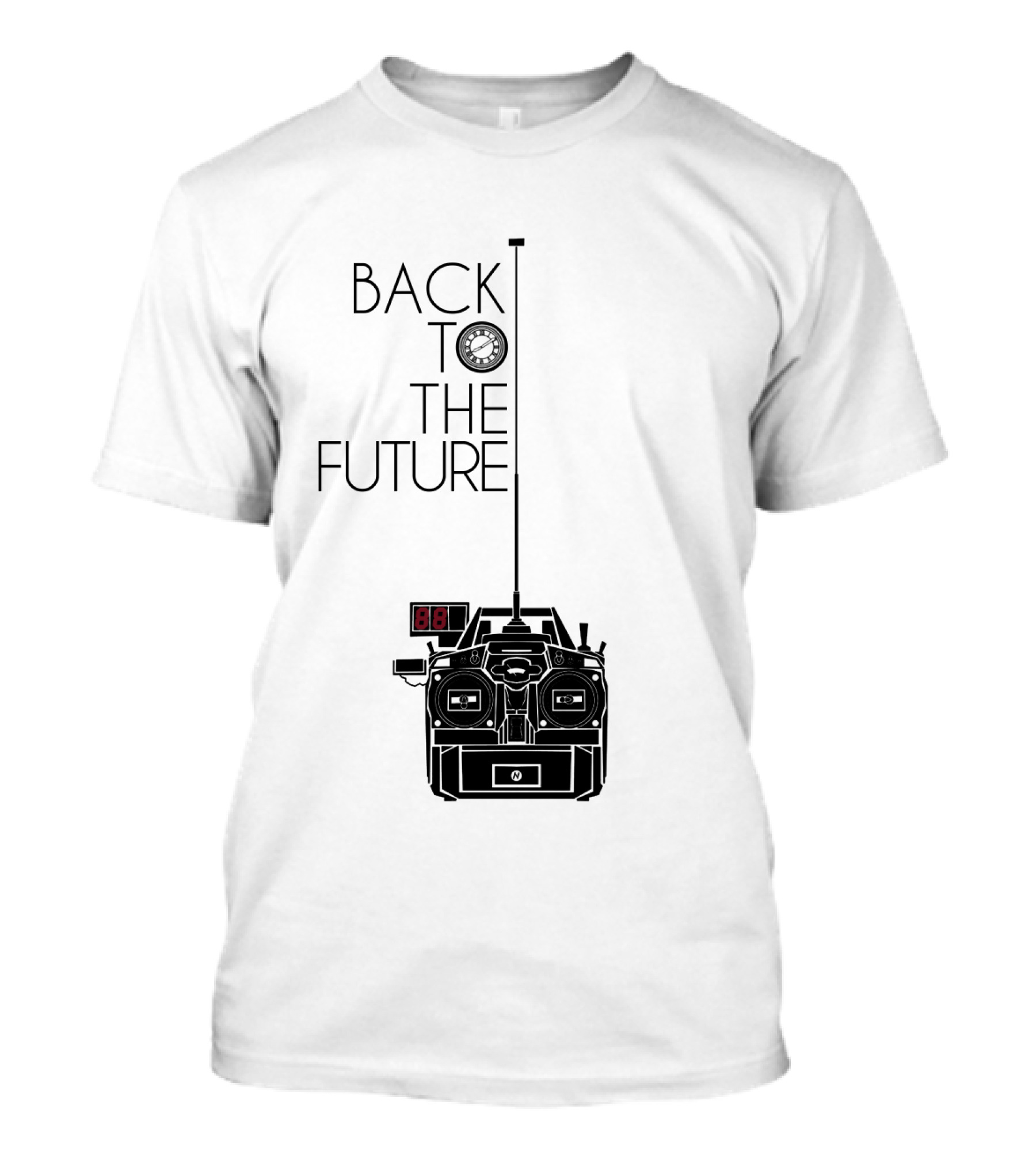 Back To The Future Time Machine Graphic With Clock And DeLorean T-Shirt