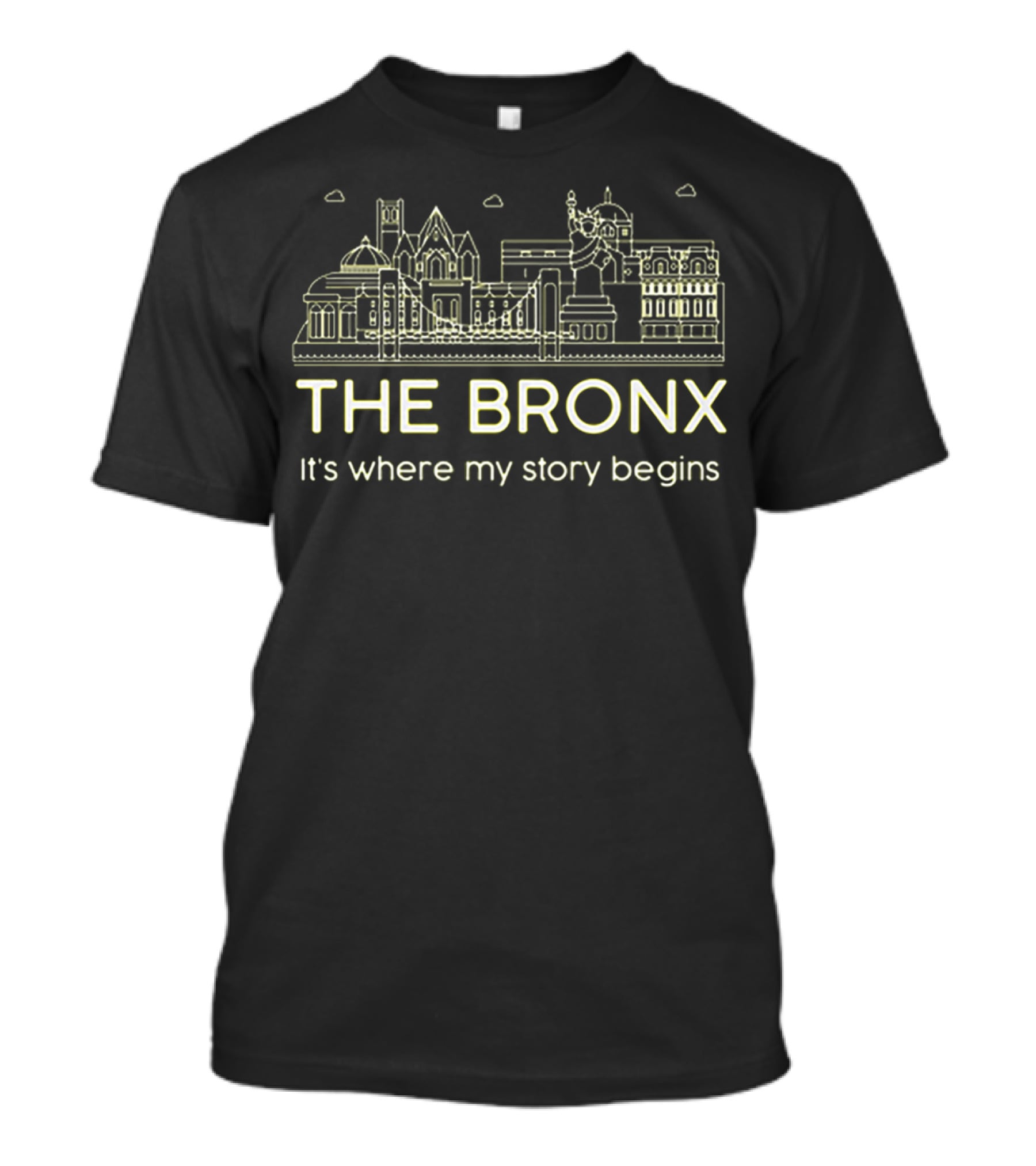 The Bronx It's Where My Story Begins City Skyline Line T-Shirt