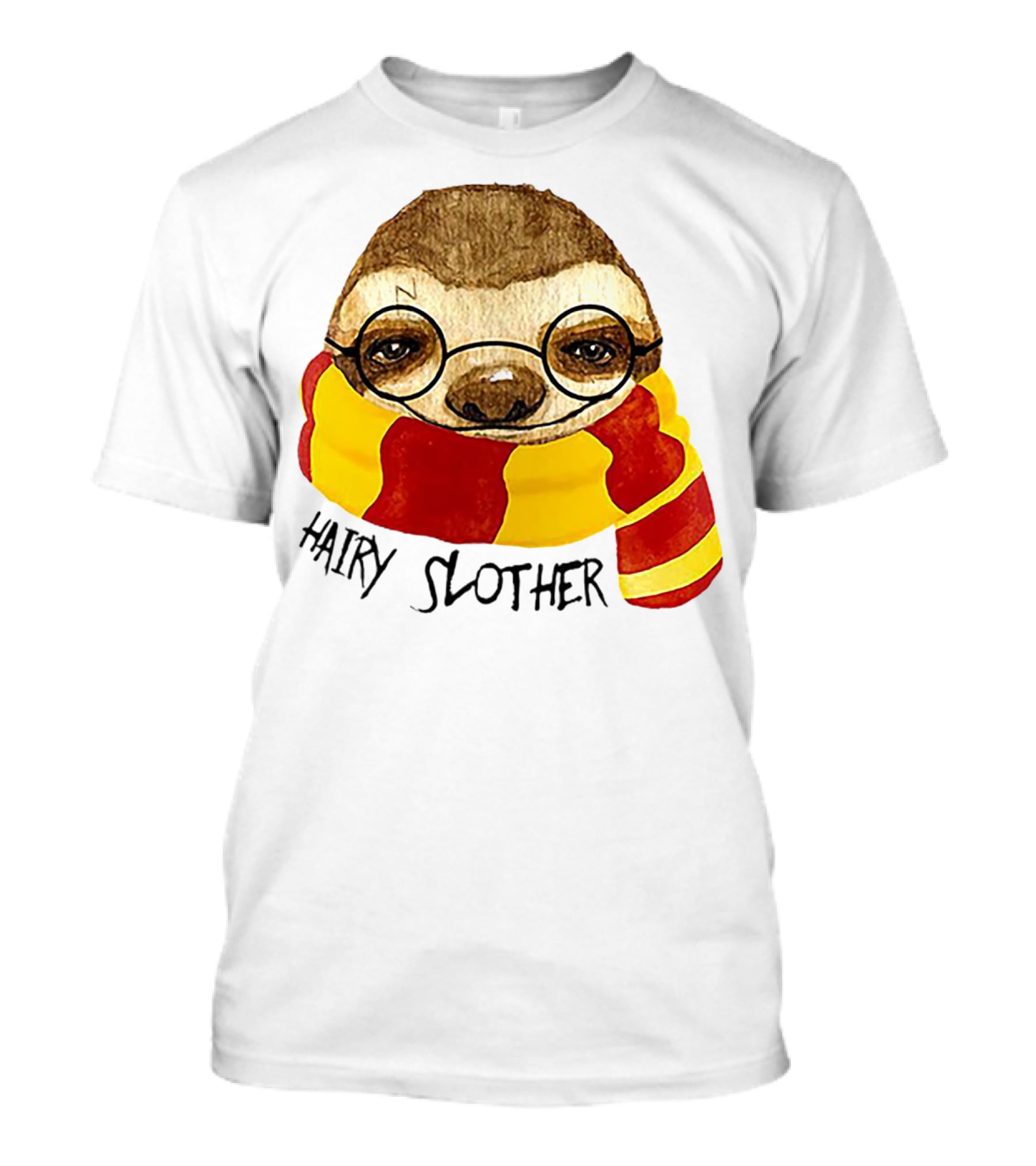 Hairy Slother Sloth Lovers Wizard Scarf Glasses Magic T-Shirt
