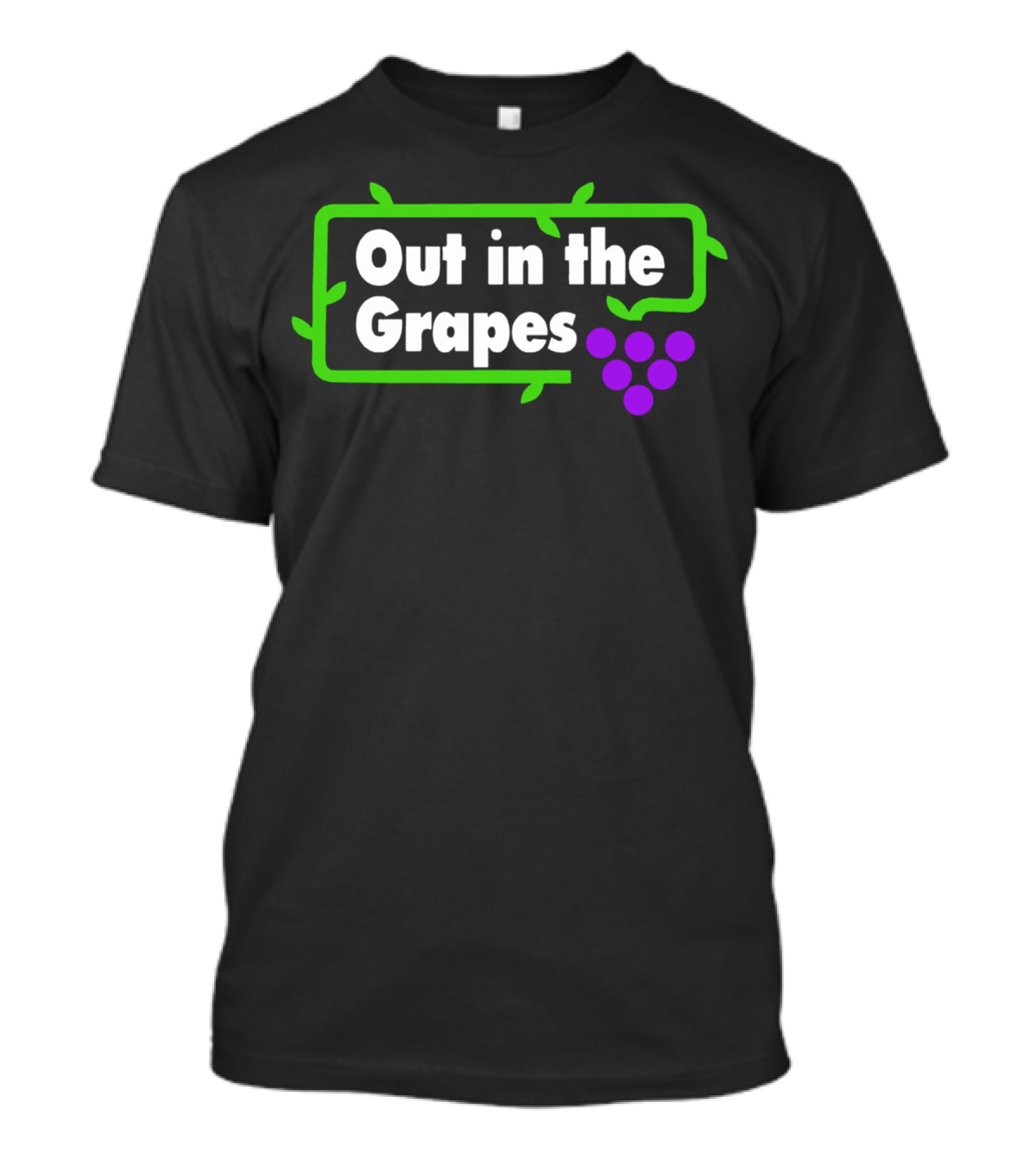 Out In The Grapes Vine Frame With Purple Grapes T-Shirt