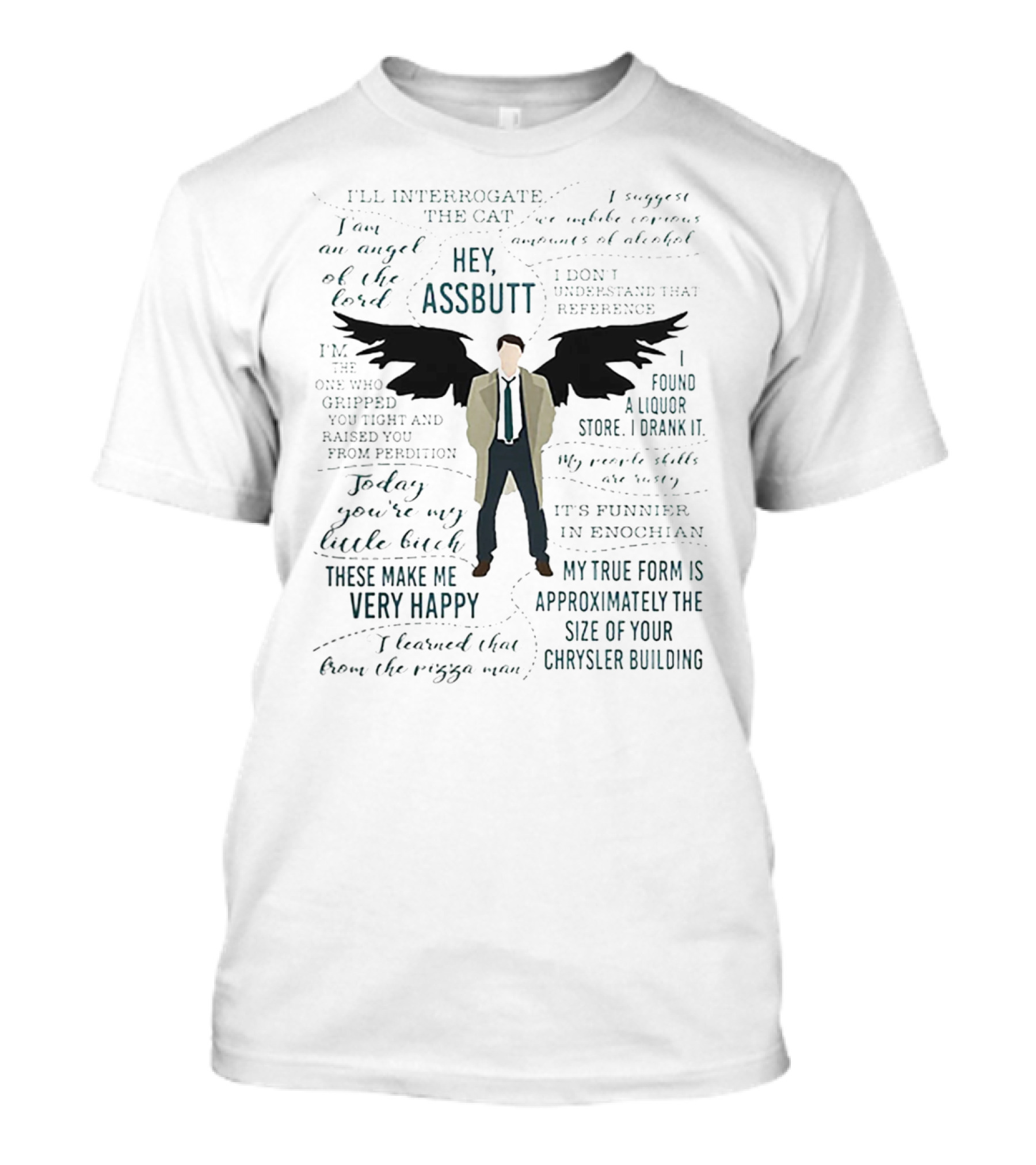 I'll Interrogate The Cat Hey Assbutt My True Form Is Approximately The Size Of Your Chrysler Building T-Shirt