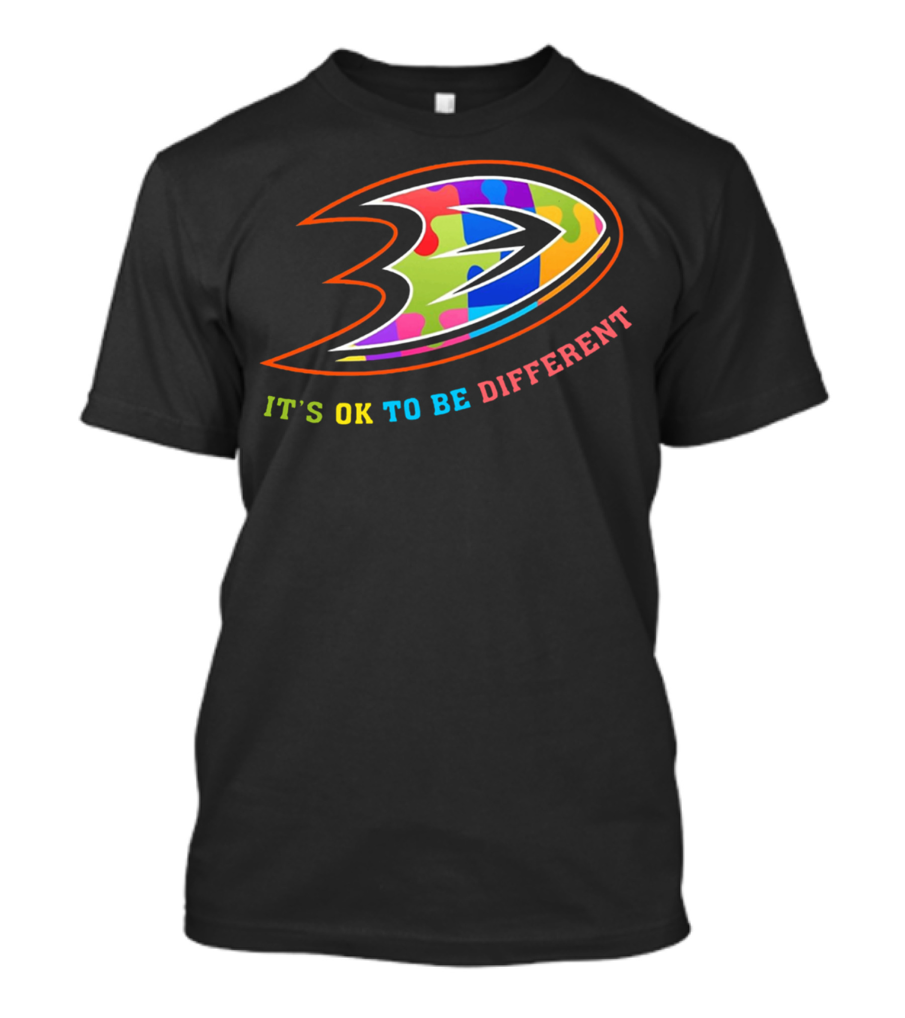 Anaheim Ducks It's Ok To Be Different Rainbow T-Shirt