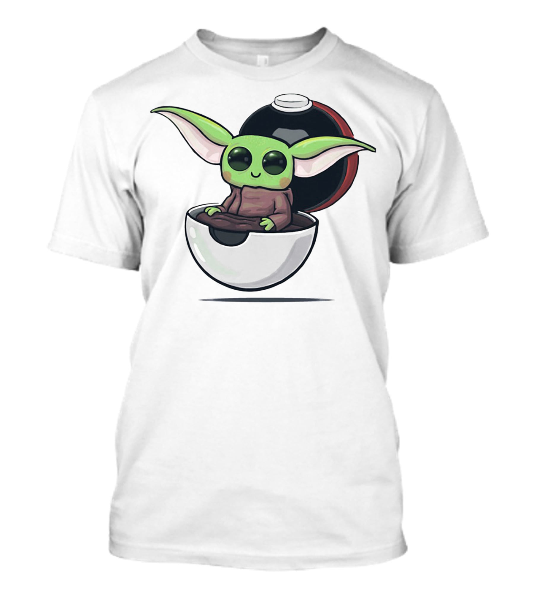 Baby Yoda Sitting In Open Pokeball Crossover T-Shirt