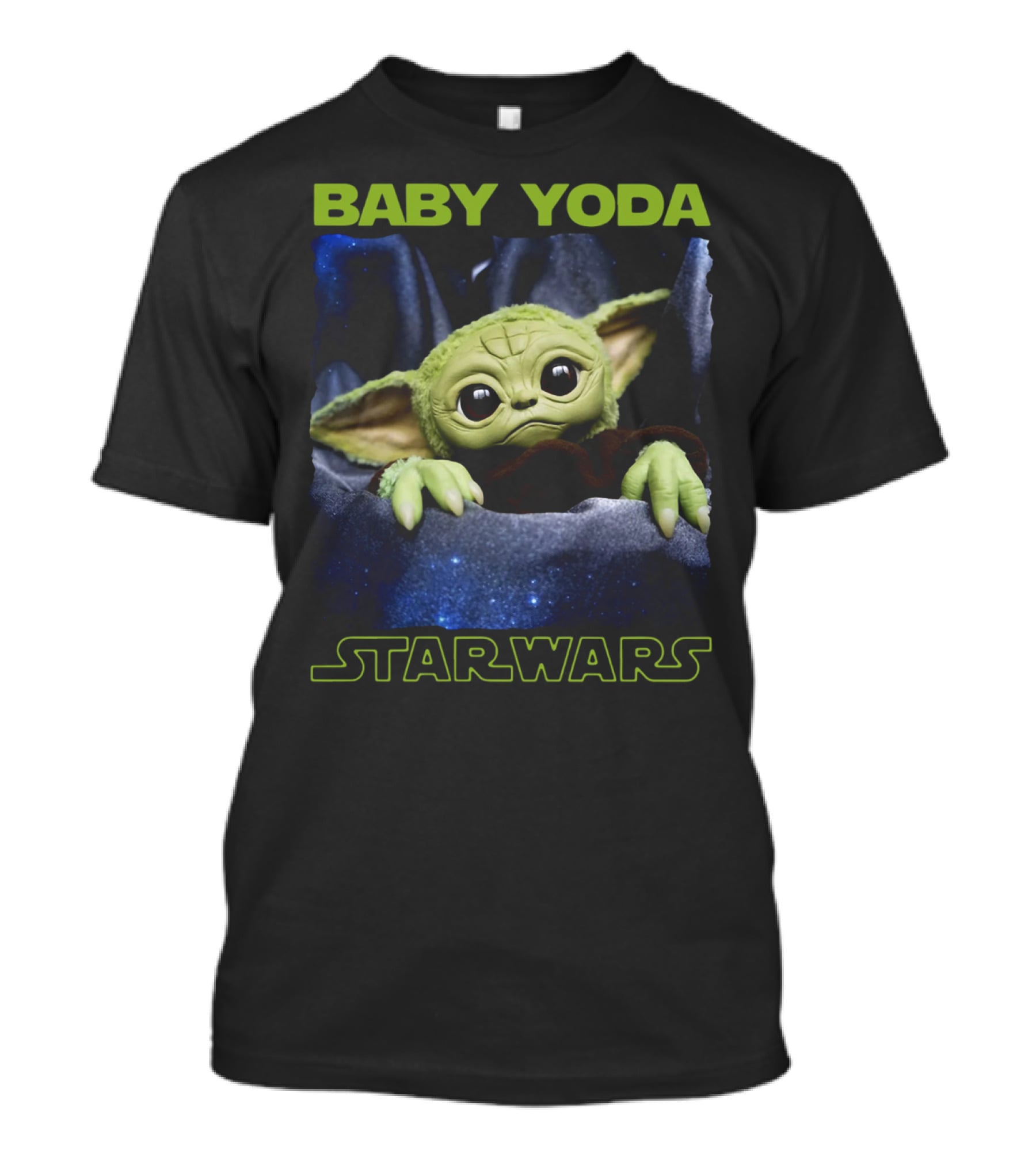 Baby Yoda Star Wars Galaxy Background T-Shirt