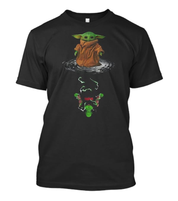 Baby Yoda Reflection Piccolo Fusion Water Ripple Character Crossover T-Shirt
