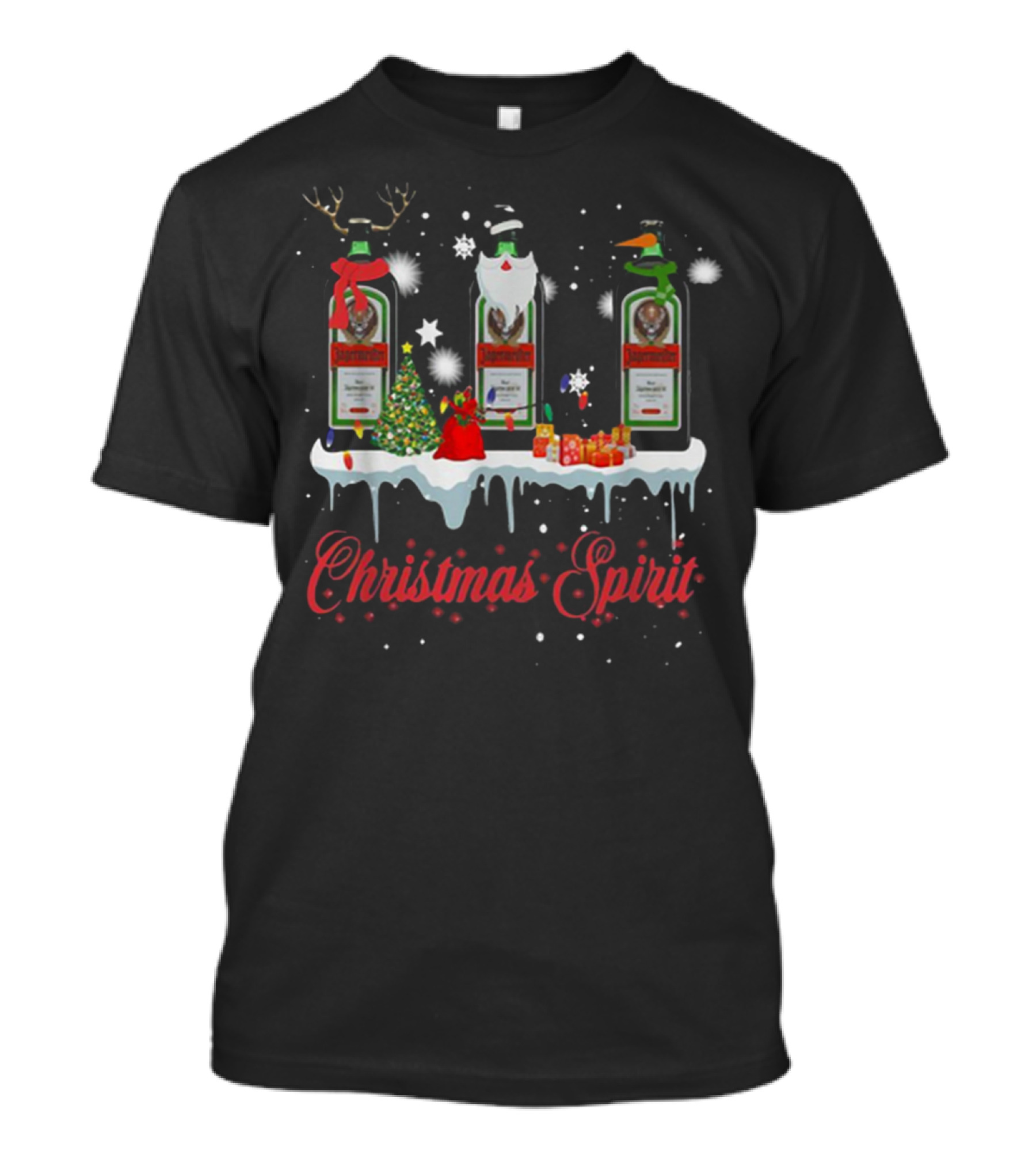 Christmas Spirit Jagermeister Festive Bottle Trio T-Shirt