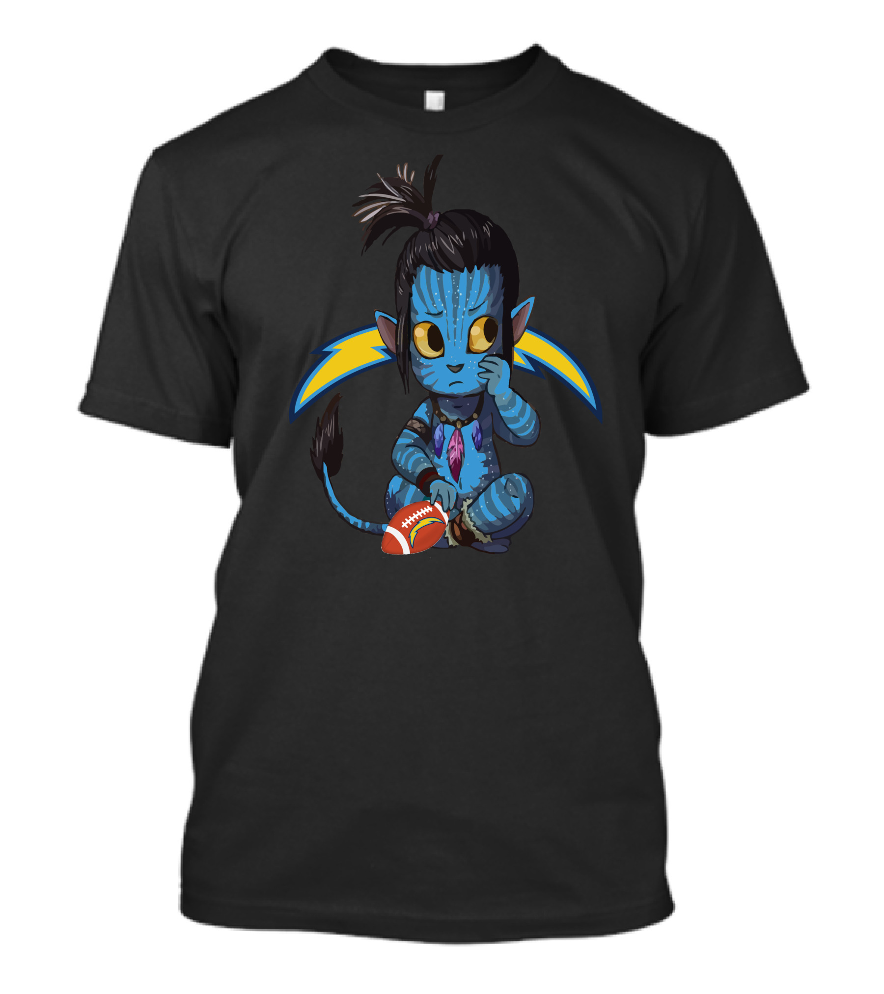 Avatar Chargers Football Creature With Lightning Bolt Background T-Shirt