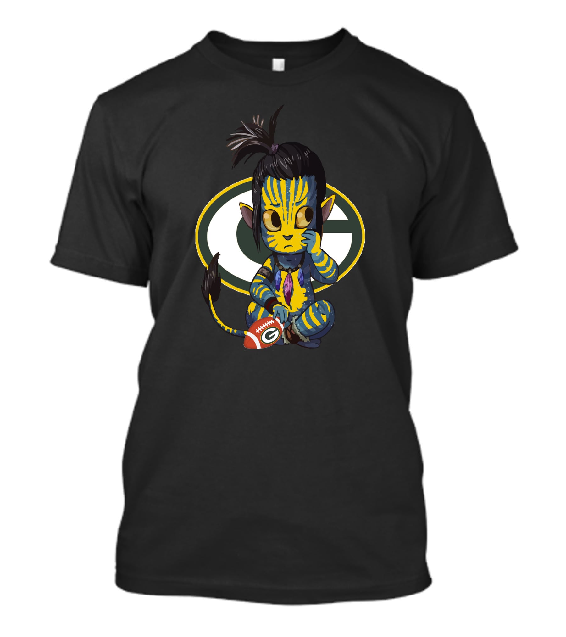 Avatar Packers Cute Football Character With Green Bay T-Shirt