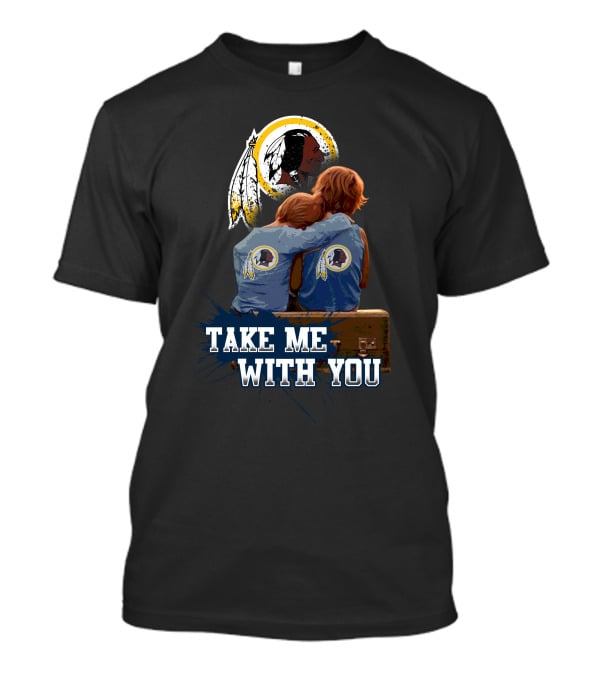 Redskins Take Me With You Feather Symbol Iconic Emblem Hugging Children T-Shirt