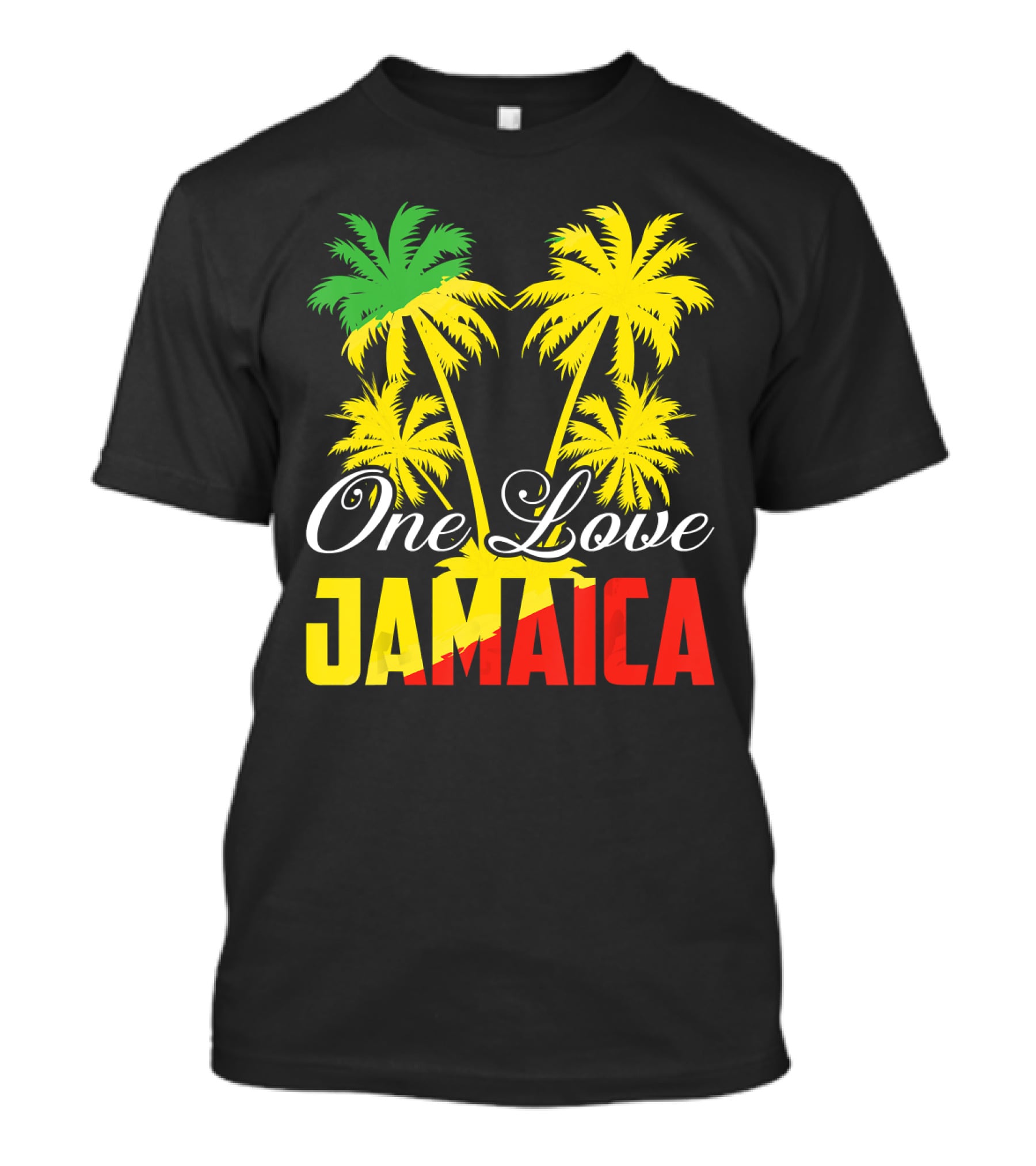 One Love Jamaica Vacation Reggae Music Palm Trees T-Shirt
