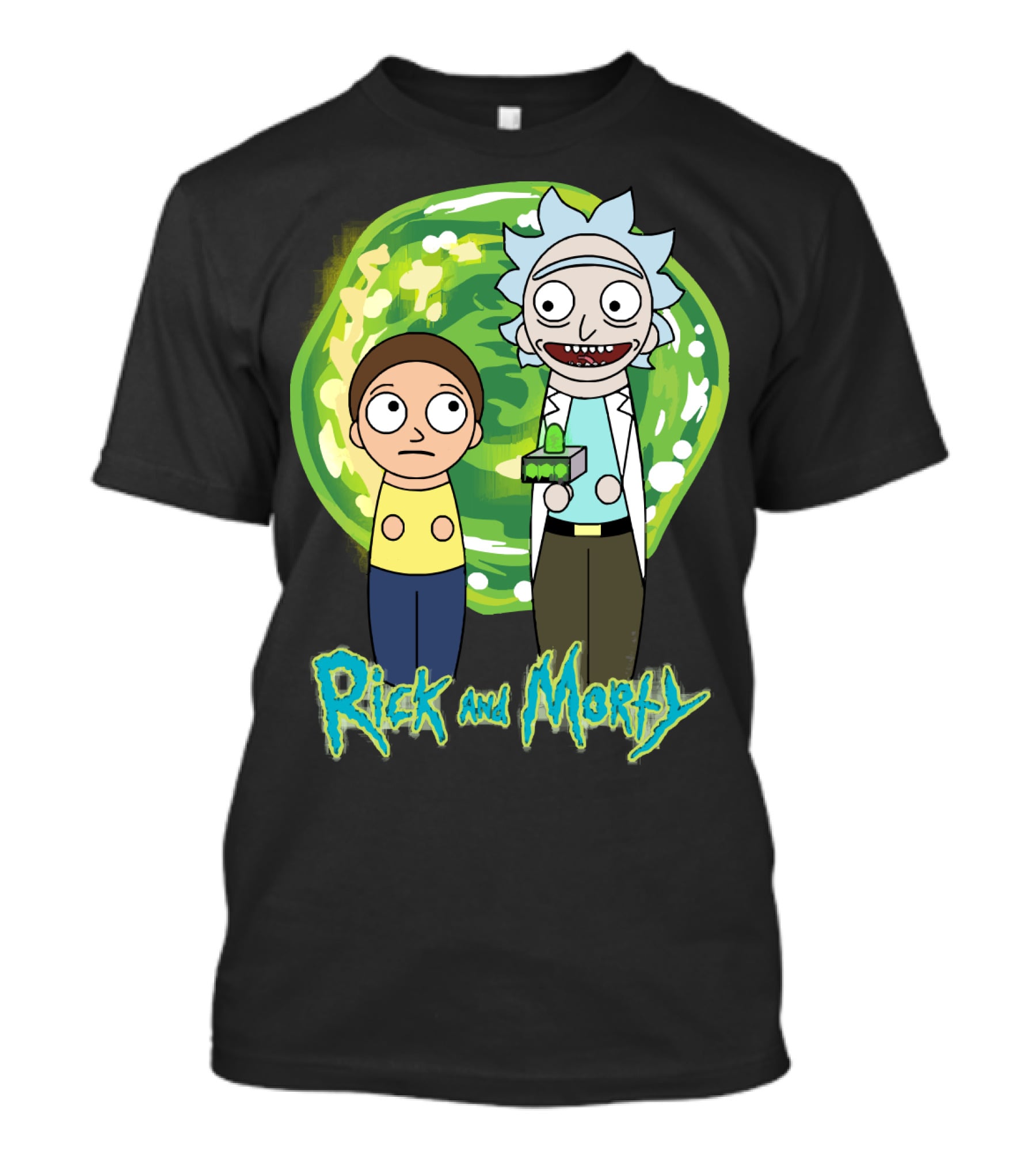 Rick And Morty Green Portal Cute Characters T-Shirt