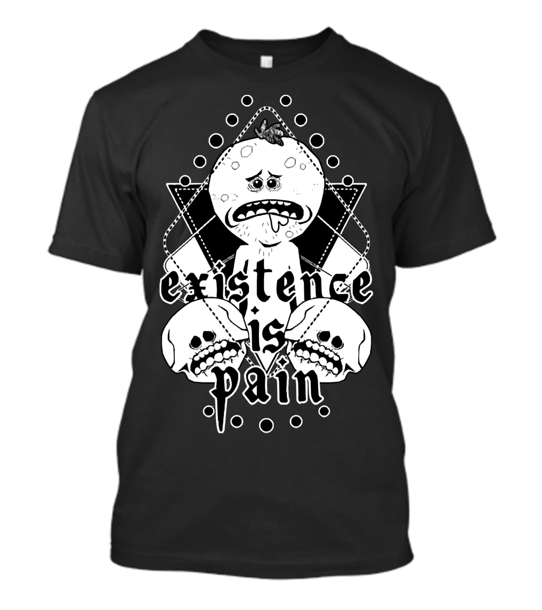 Mr. Meeseeks Existence Is Pain Skulls Geometric T-Shirt