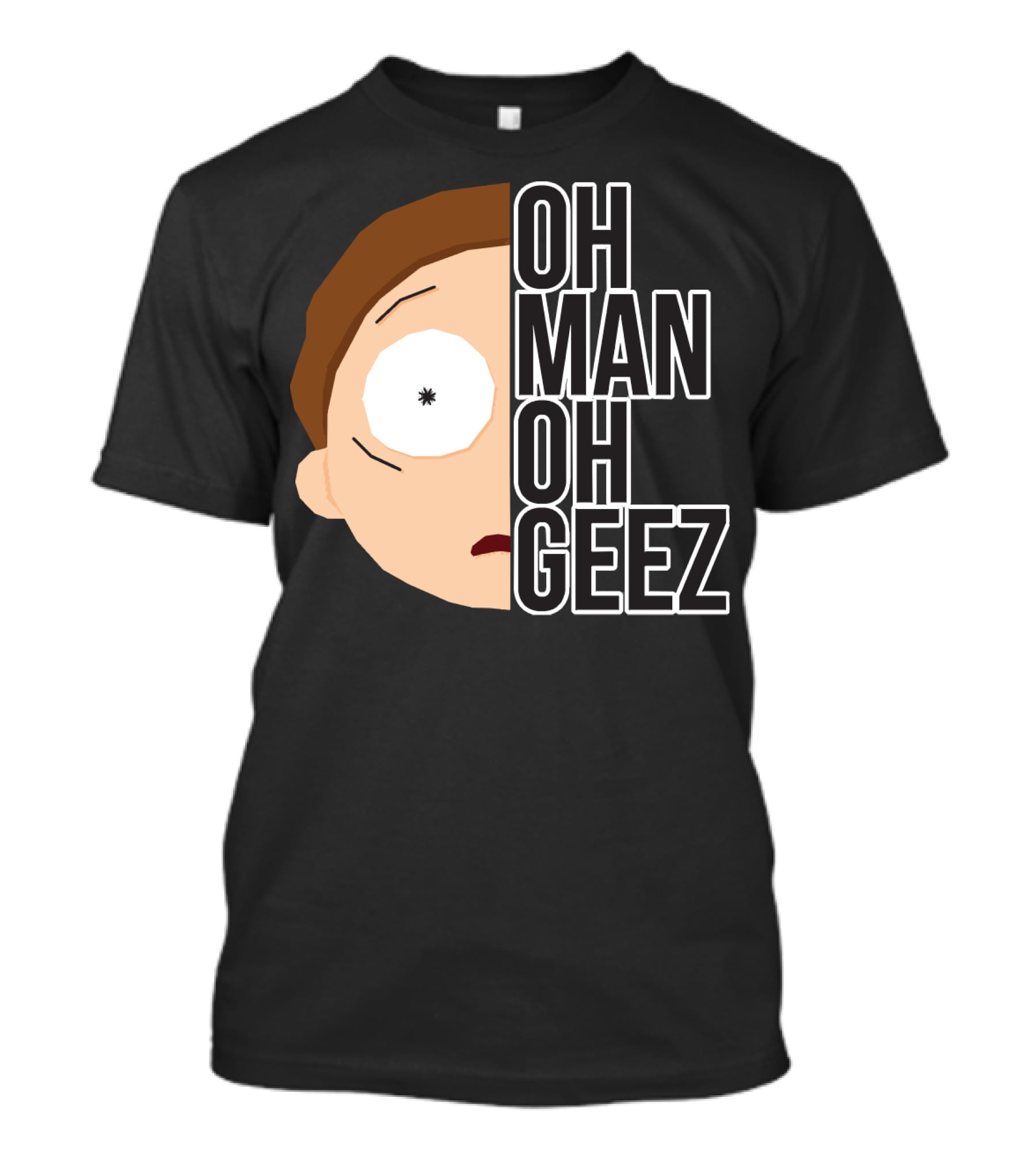 Oh Man Oh Geez Morty Split Face T-Shirt