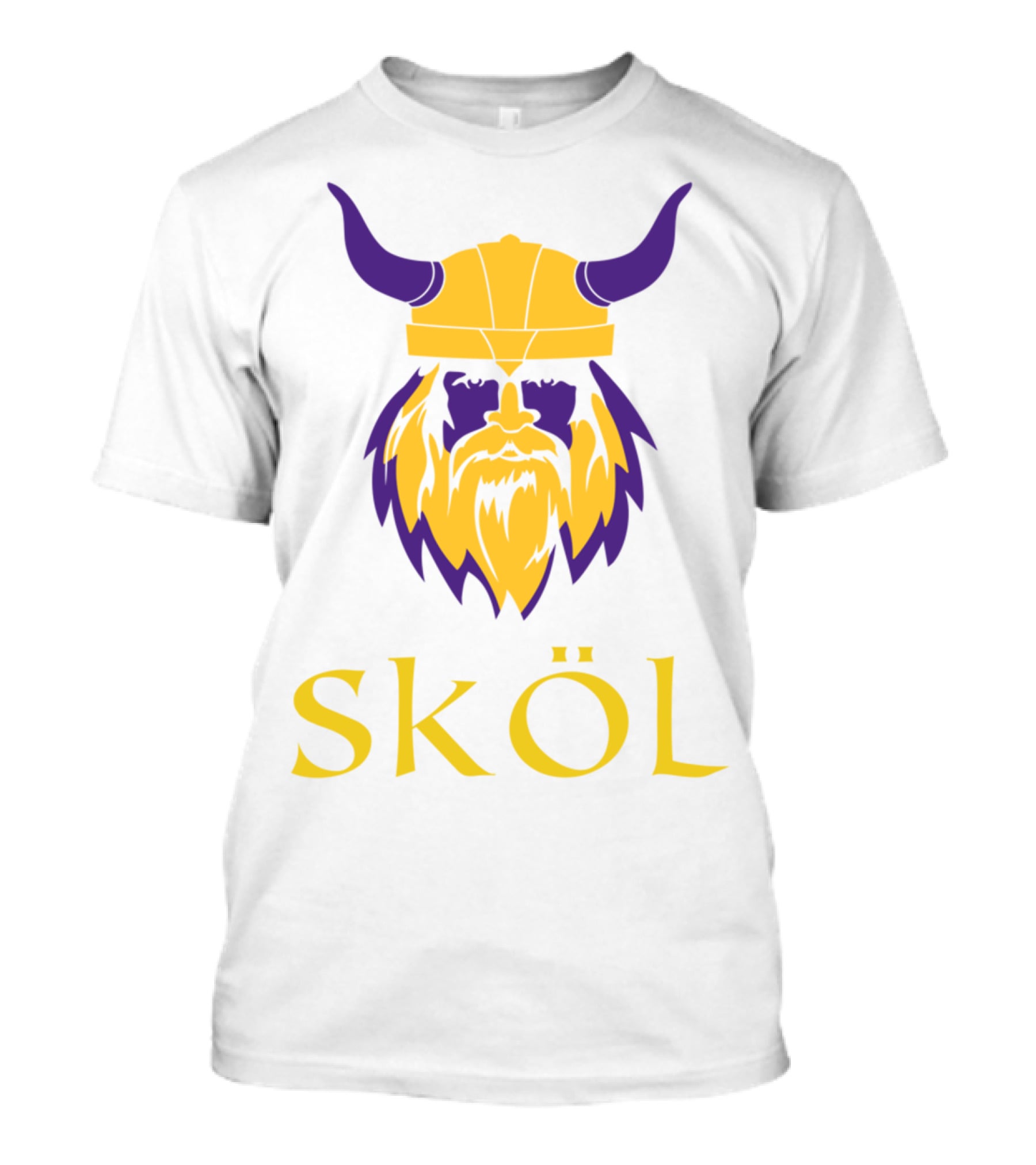 Viking Skol Helmet Scandinavian Warrior Iconic Purple And Gold Nordic T-Shirt