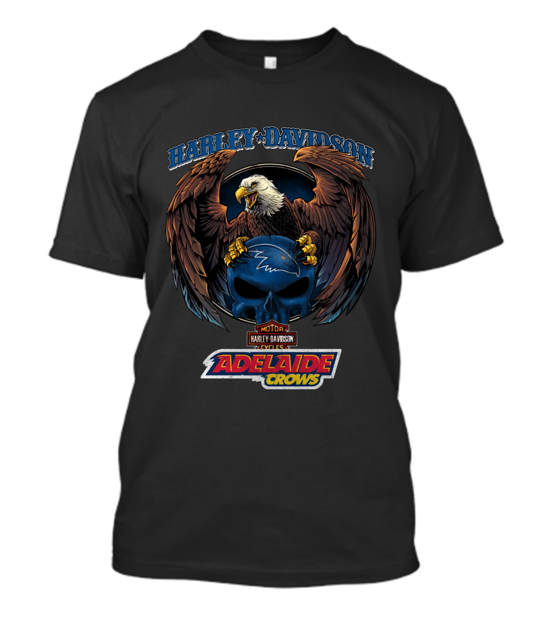Harley Davidson Adelaide Crows Eagle Skull T-Shirt