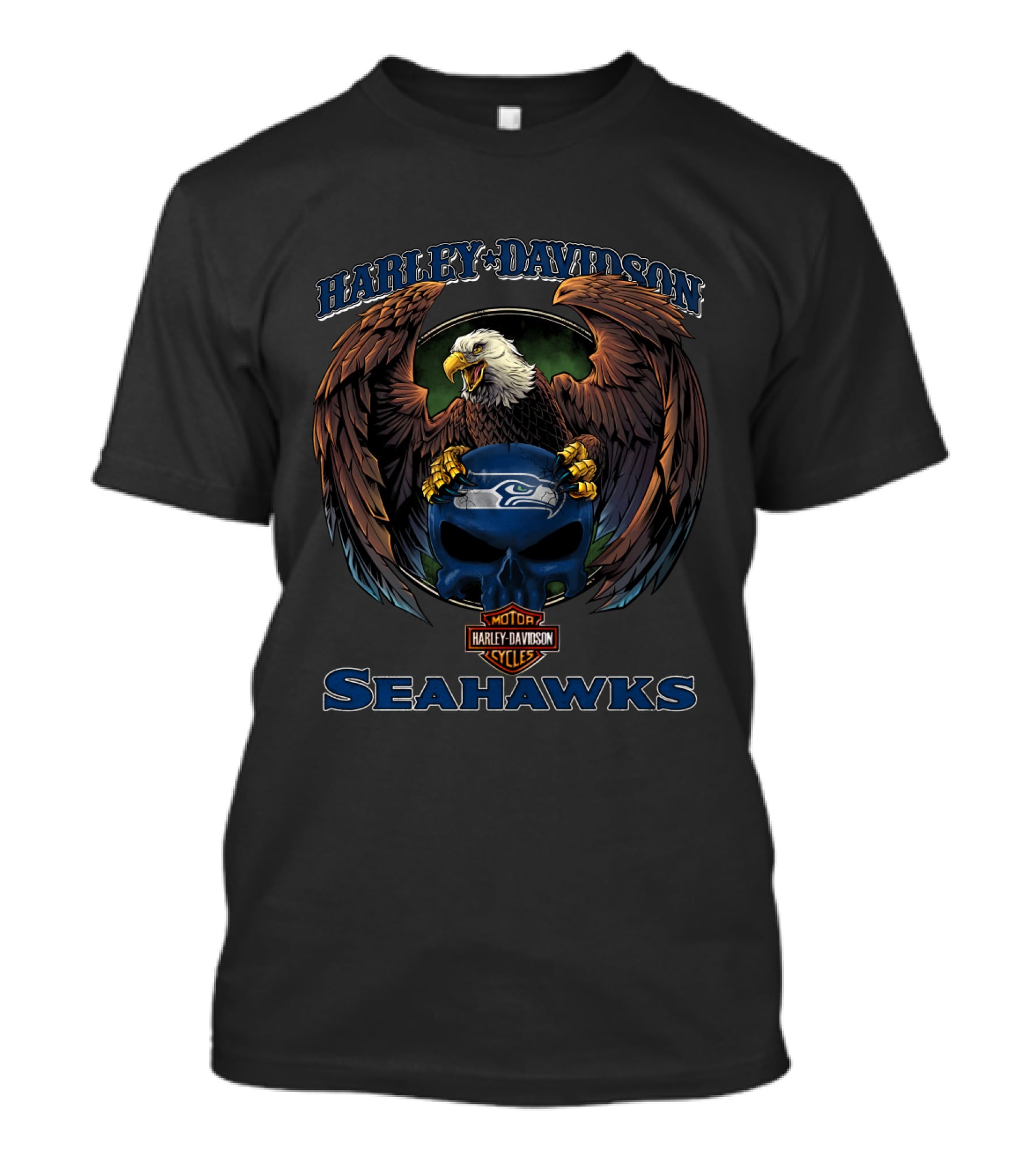 Harley Davidson Motor Cycles Seahawks T-Shirt