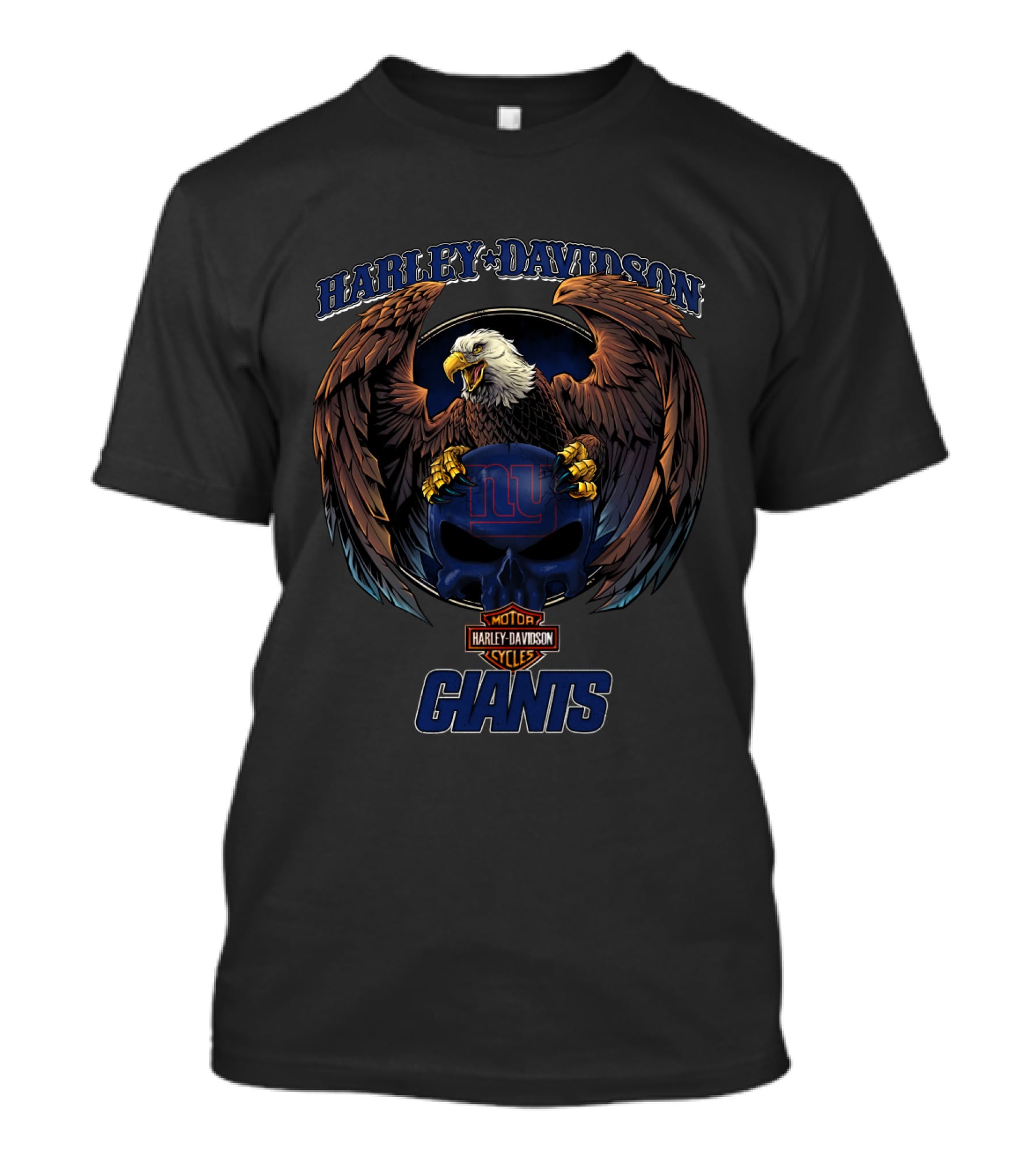 Harley Davidson New York Giants Eagles Motor Cycles T-Shirt