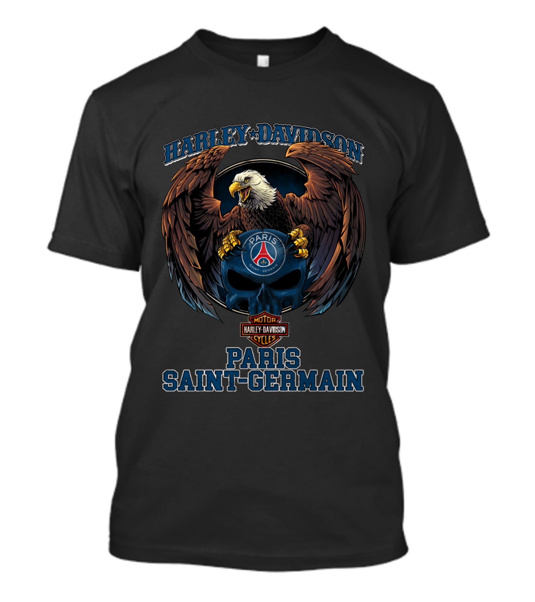 Harley Davidson Paris Saint-Germain Motor Cycles Eagle T-Shirt