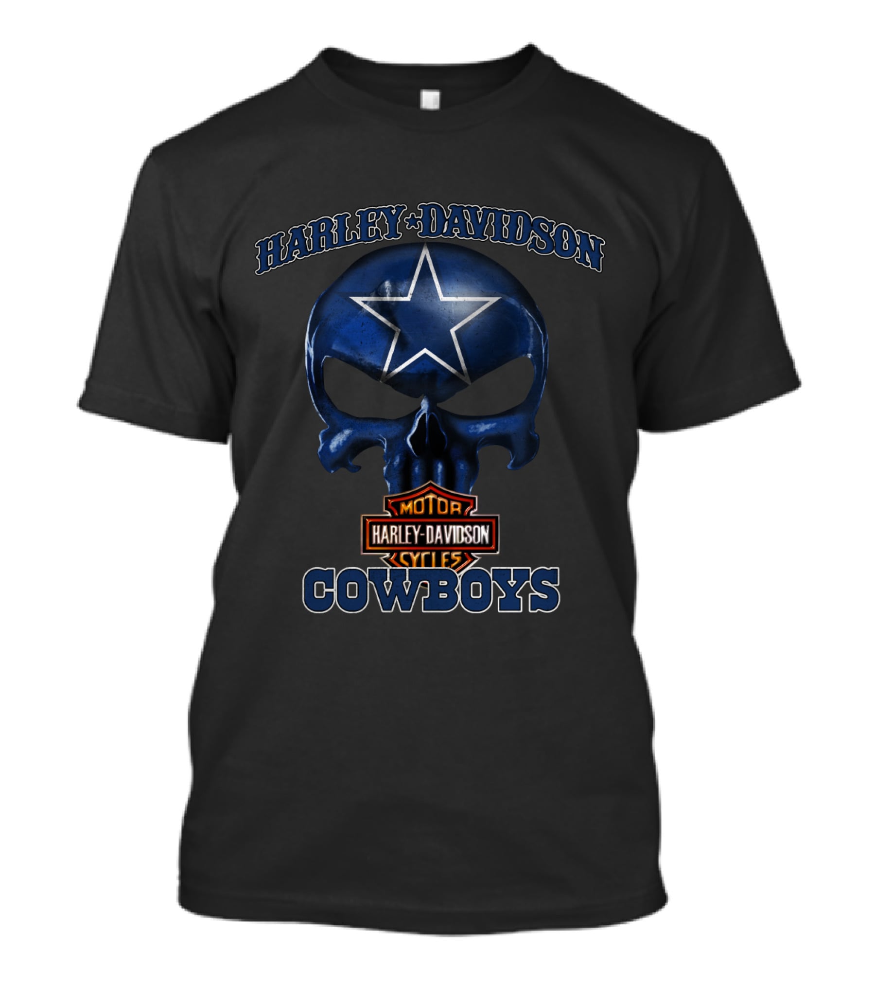 Harley Davidson Cowboys Skull Hl Nfl Dallas Cowboys T-Shirt