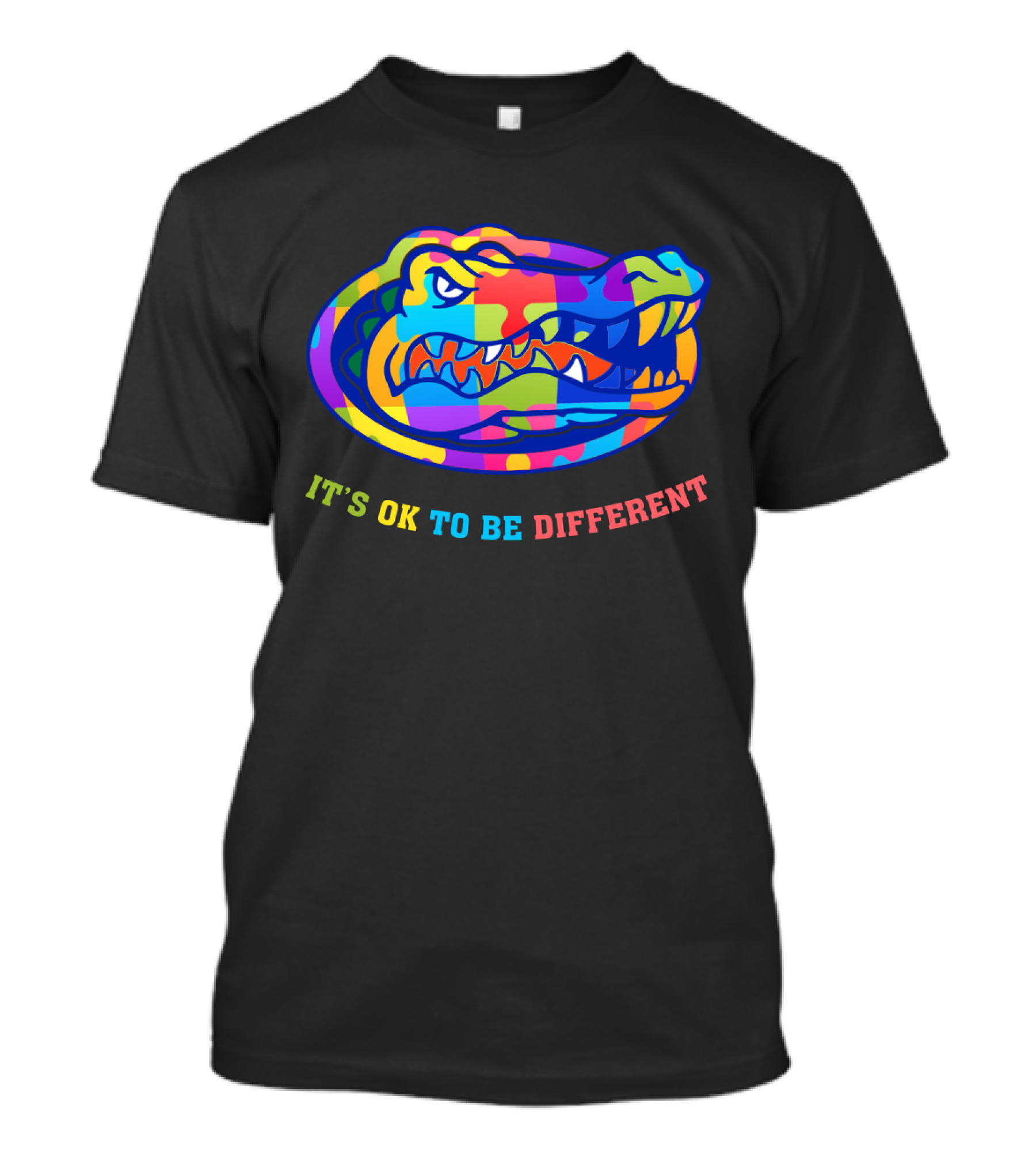 Gators It's OK To Be Different Multicolored Styled Alligator T-Shirt