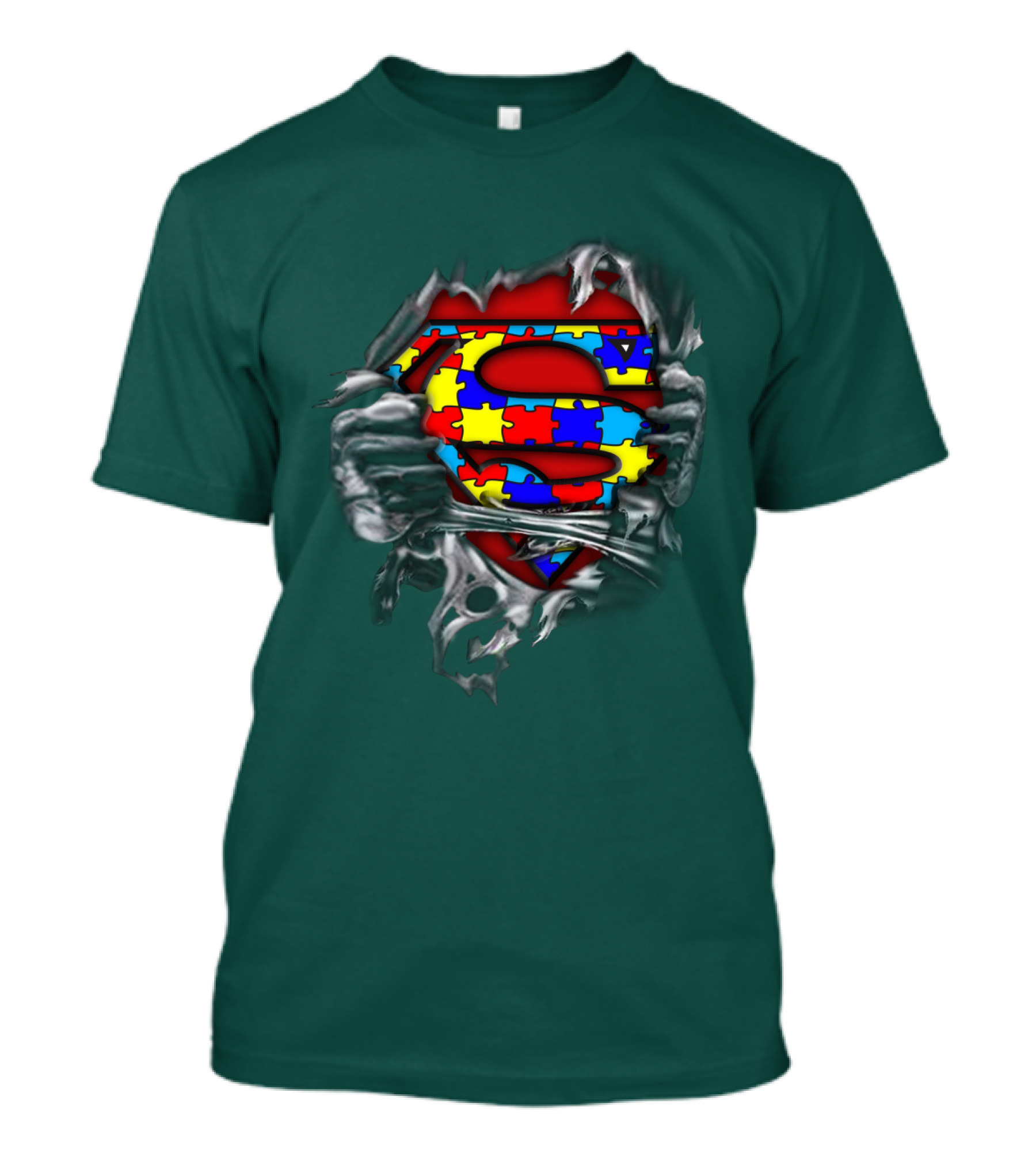 Superman Autism Strong Puzzle T-Shirt