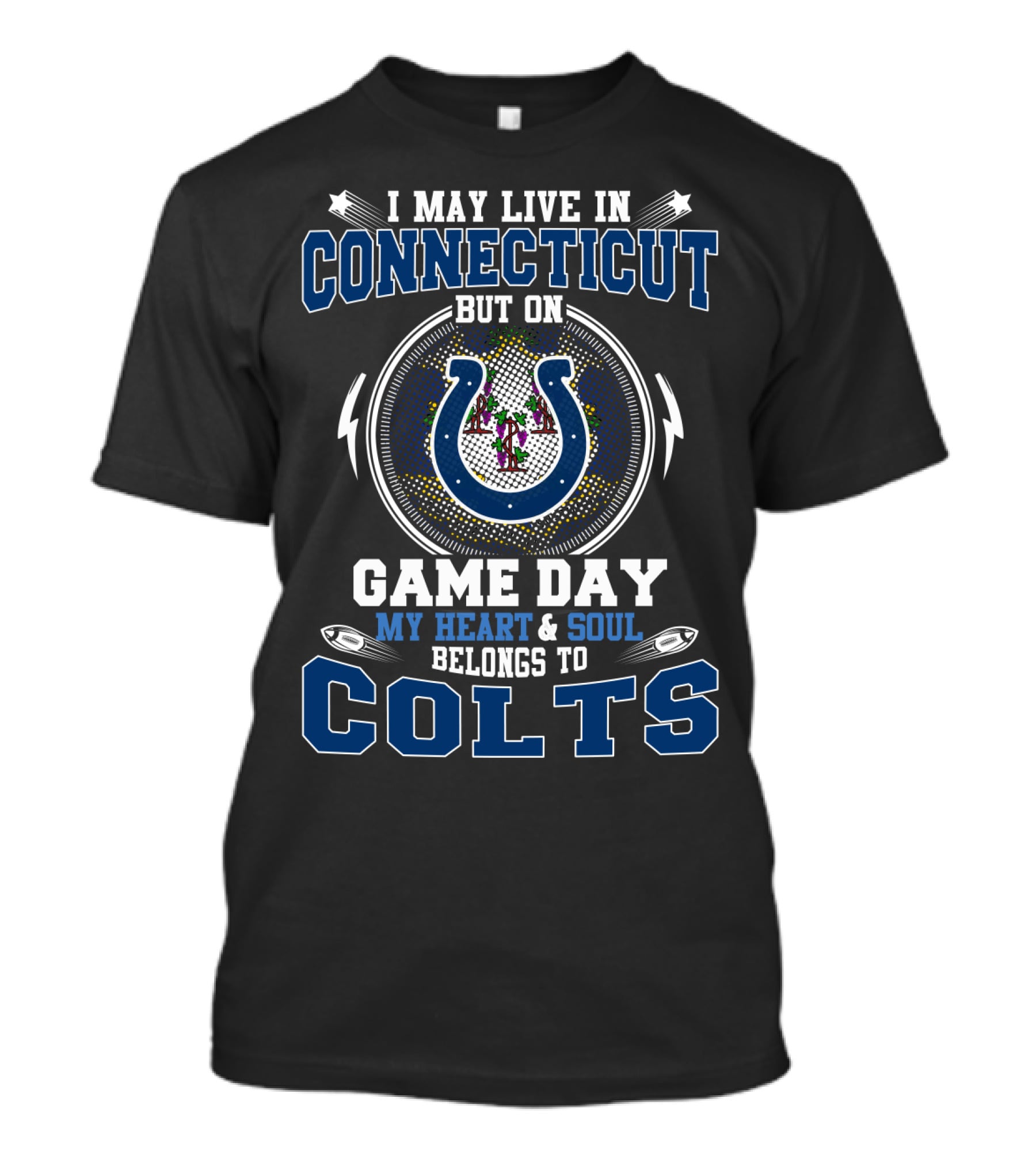 Game Day Connecticut Heart And Soul Belongs To Colts T-Shirt