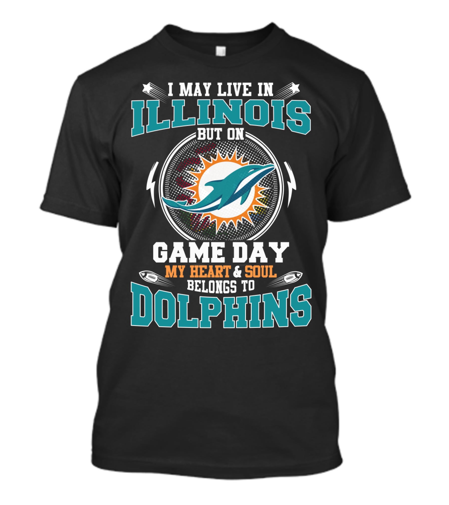 ILLINOIS GAME DAY MY HEART And SOUL BELONGS TO DOLPHINS T-Shirt