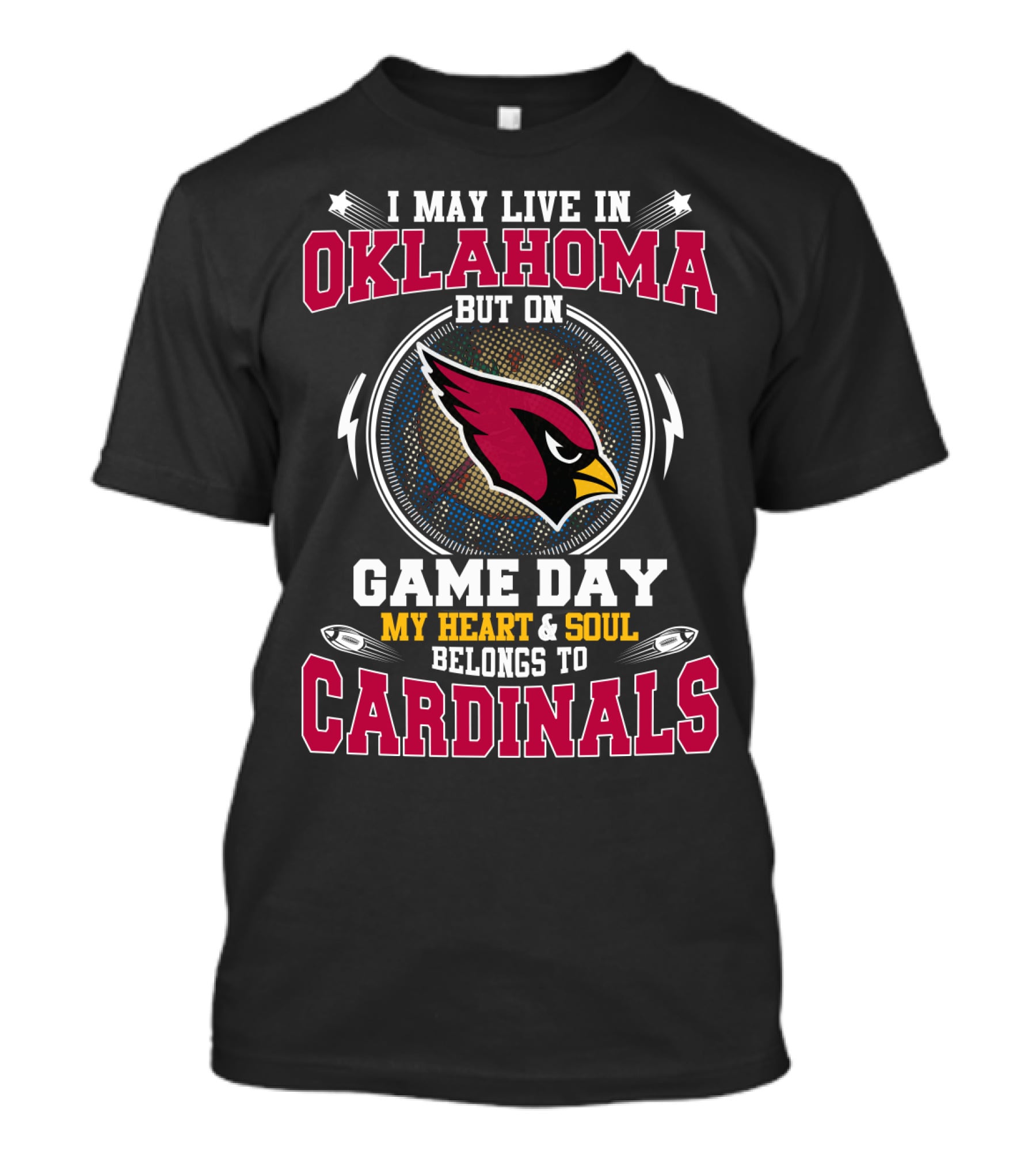 Oklahoma Game Day Heart And Soul Belongs To Cardinals T-Shirt