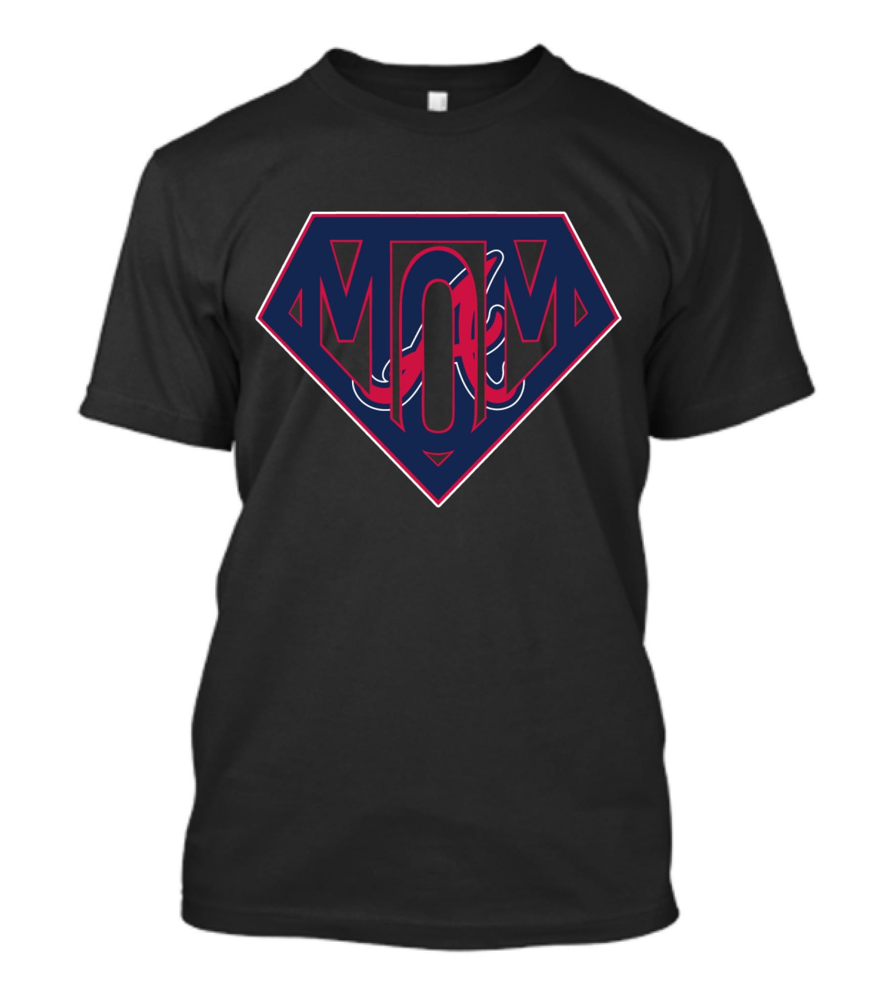 SUPER MOM Braves Baseball Logo Badge T-Shirt