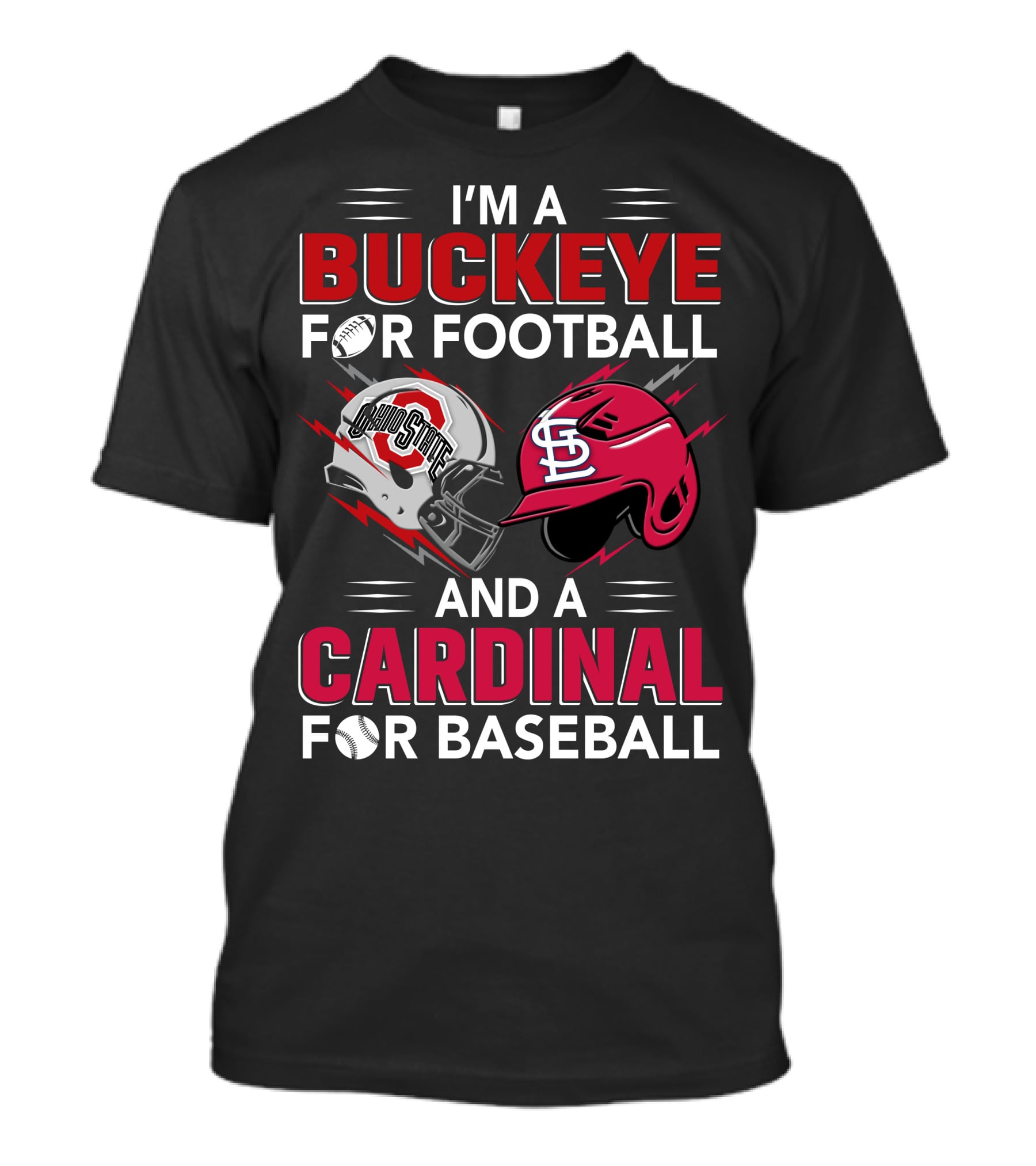 I'm A Buckeye For Football And A Cardinal For Baseball T-Shirt