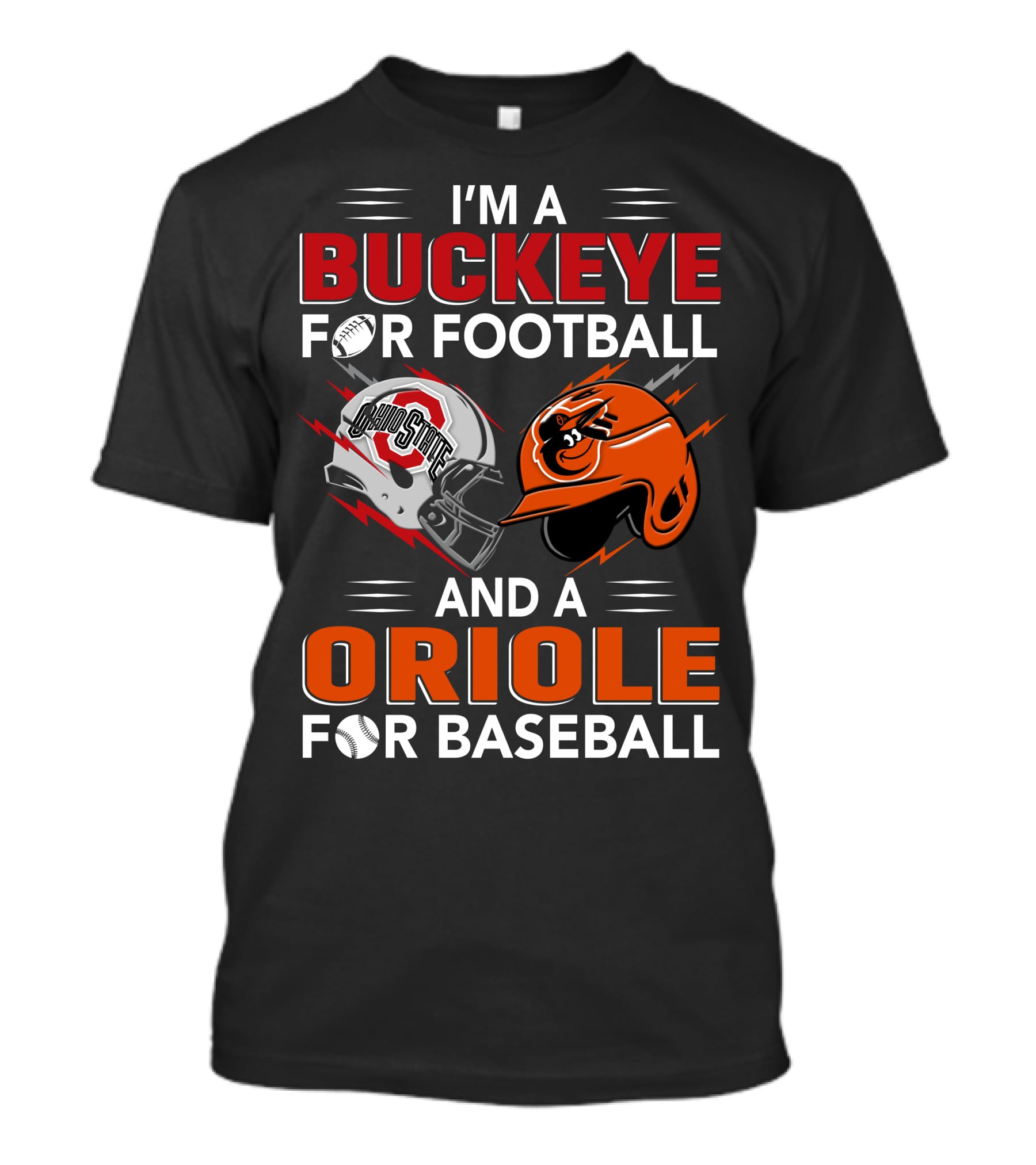 I'm A Buckeye For Football And An Oriole For Baseball T-Shirt