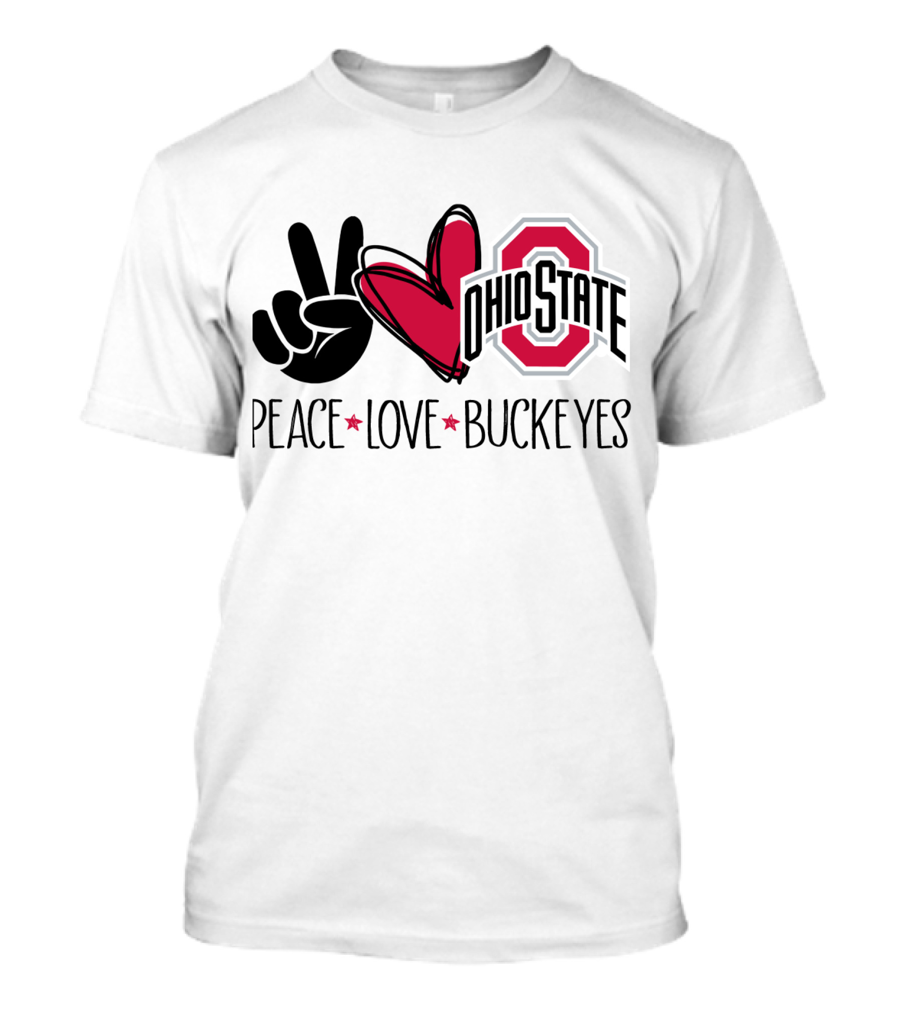 Ohio State Peace Love Buckeyes T-Shirt