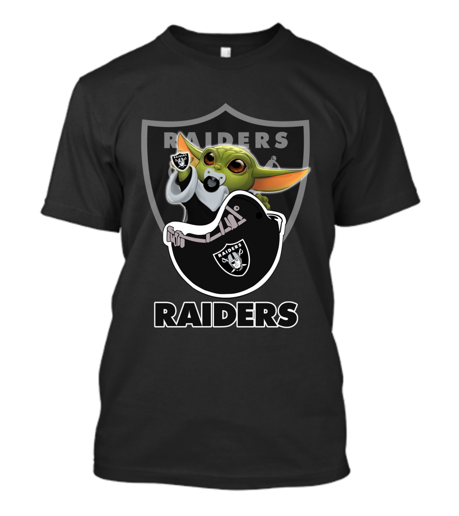 Raiders Yoda Baby Football Fandom T-Shirt