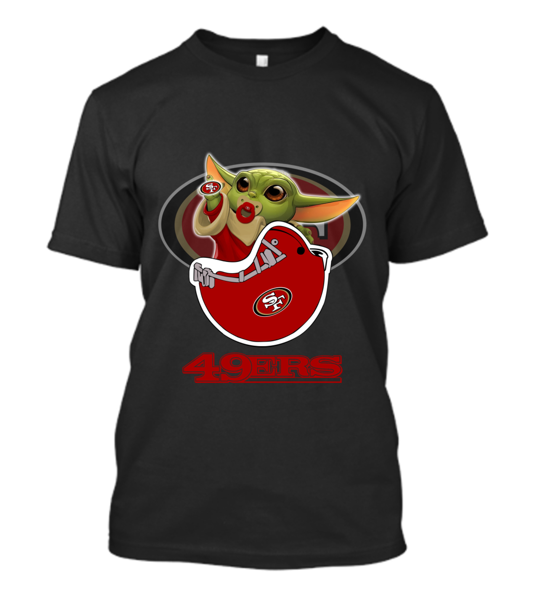 Sf49ers Yoda 49ers Helmet Baby Yoda Football T-Shirt