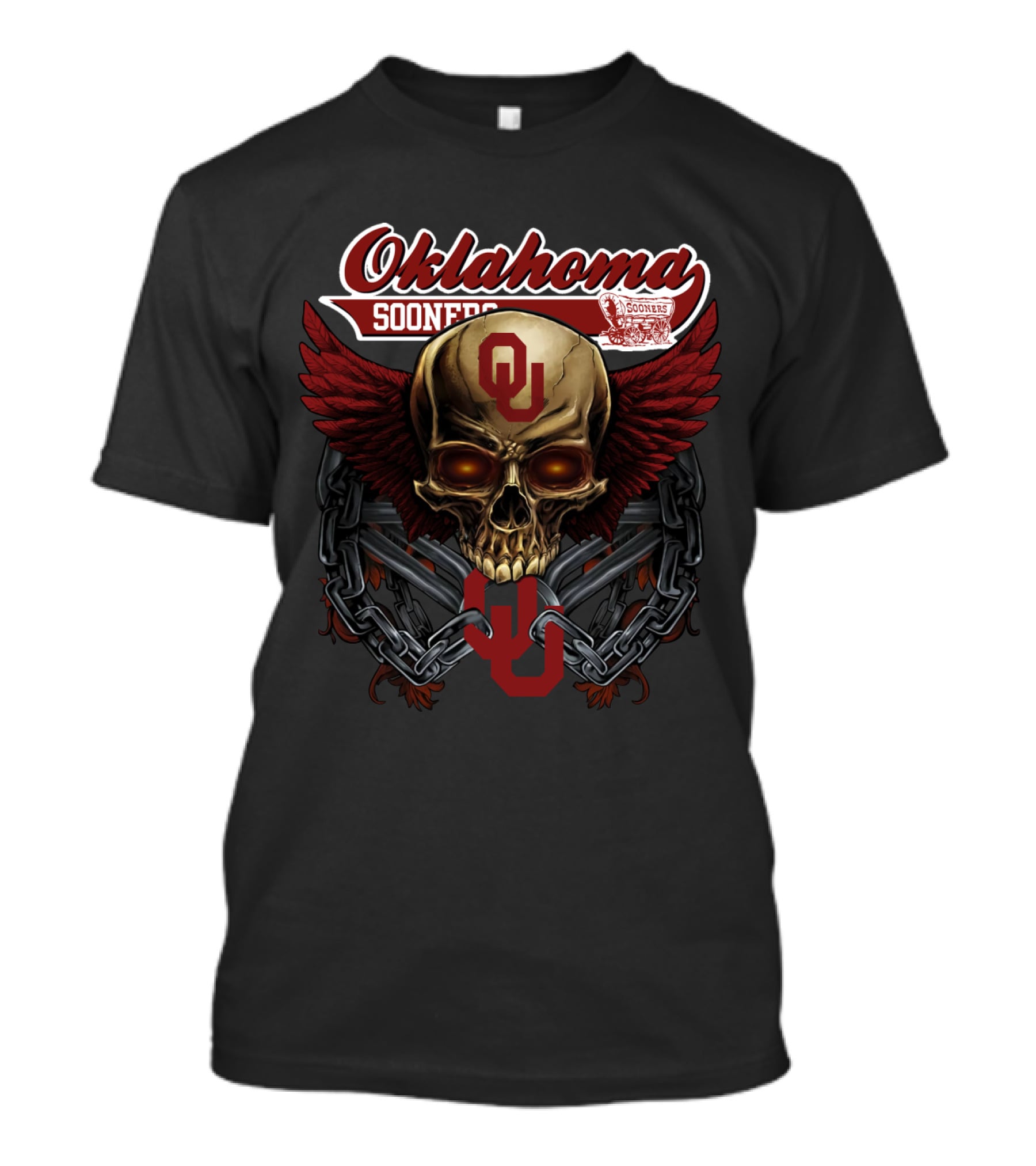 Oklahoma Sooners Skull Wings Ou Ncaa Os T-Shirt