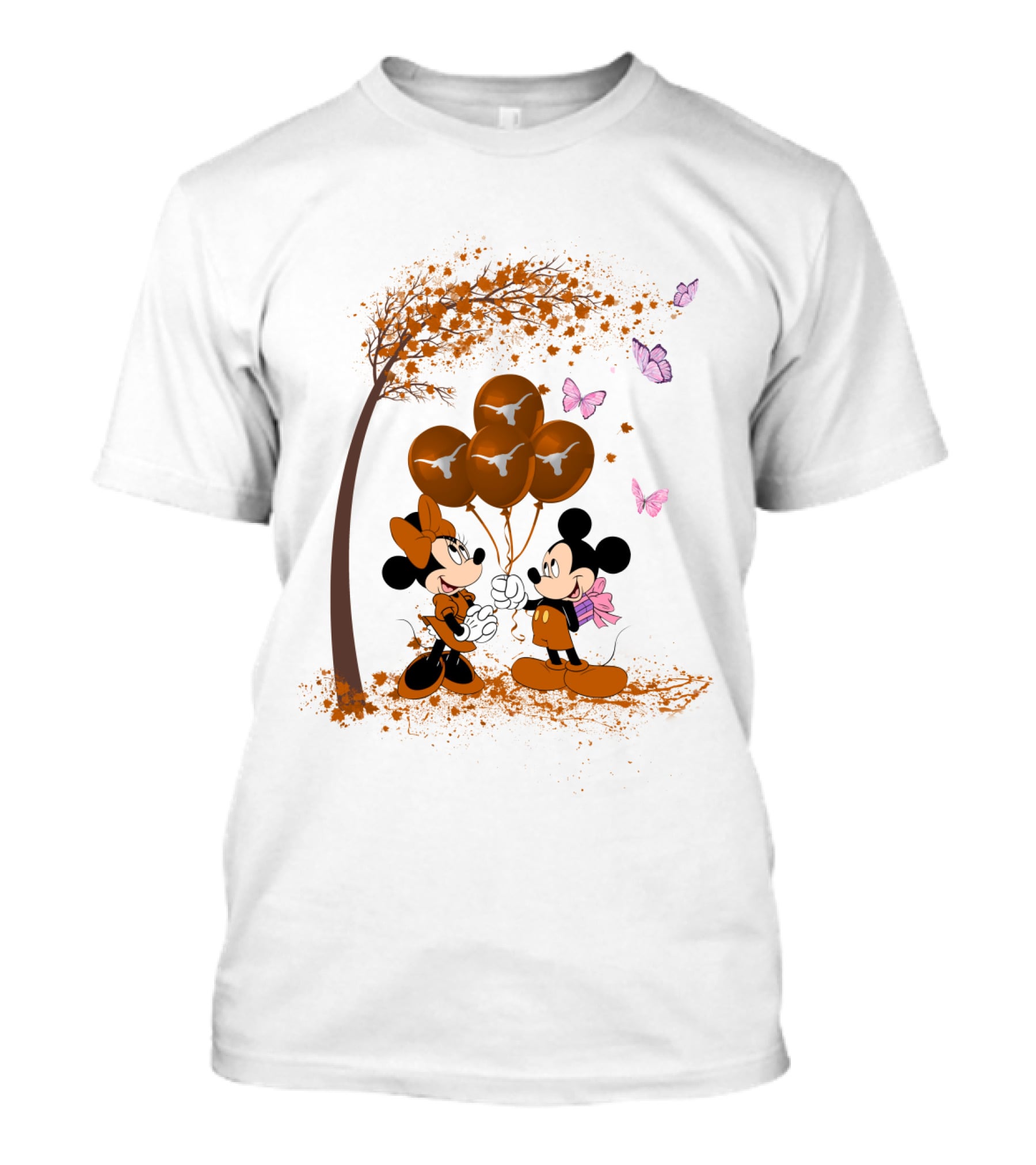 Ncaa Texas Longhorns Mickey Minnie Balloons T-Shirt