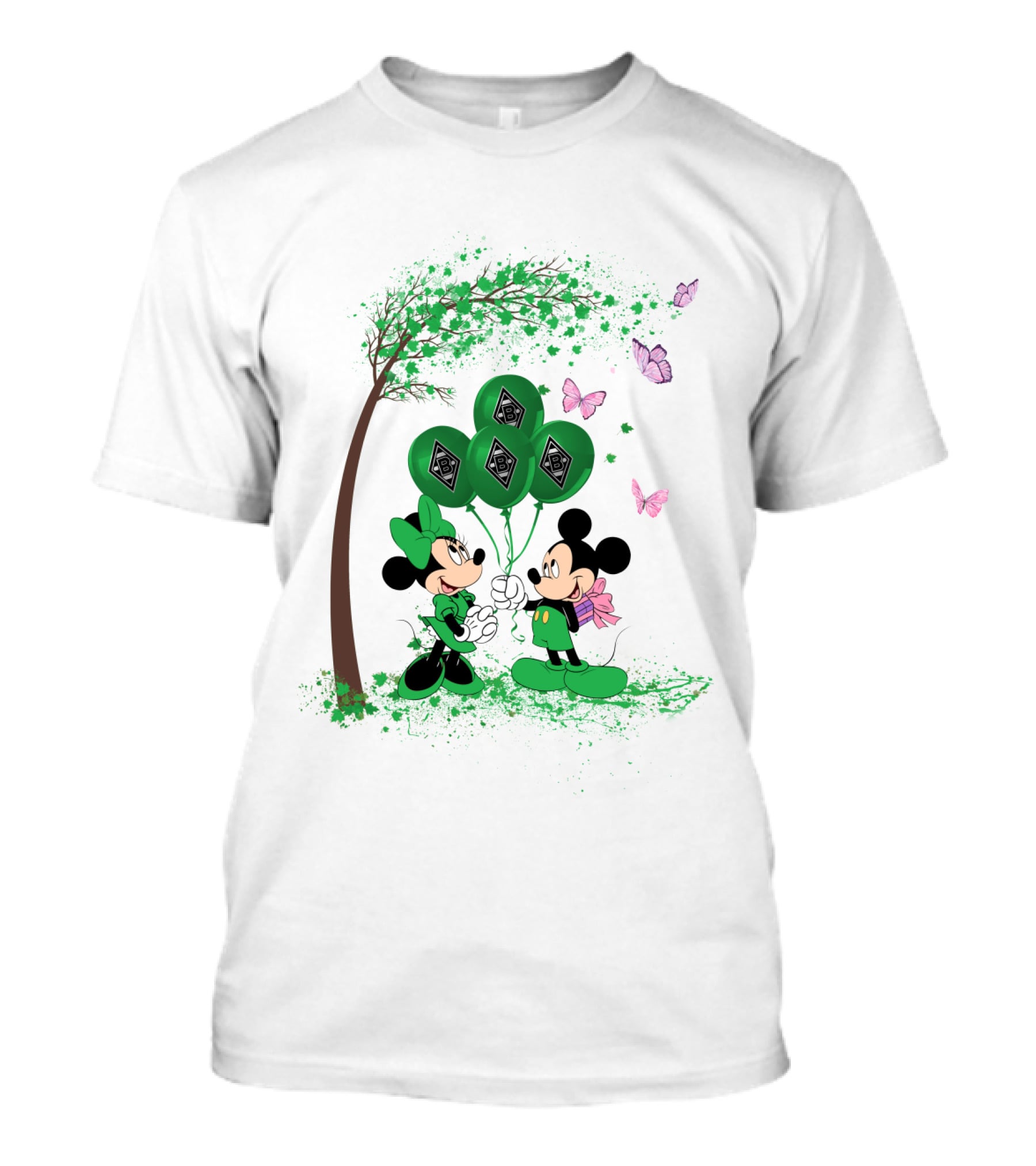 DH 29 Bundesliga Borussia Mönchengladbach Mickey Minnie Balloons T-Shirt