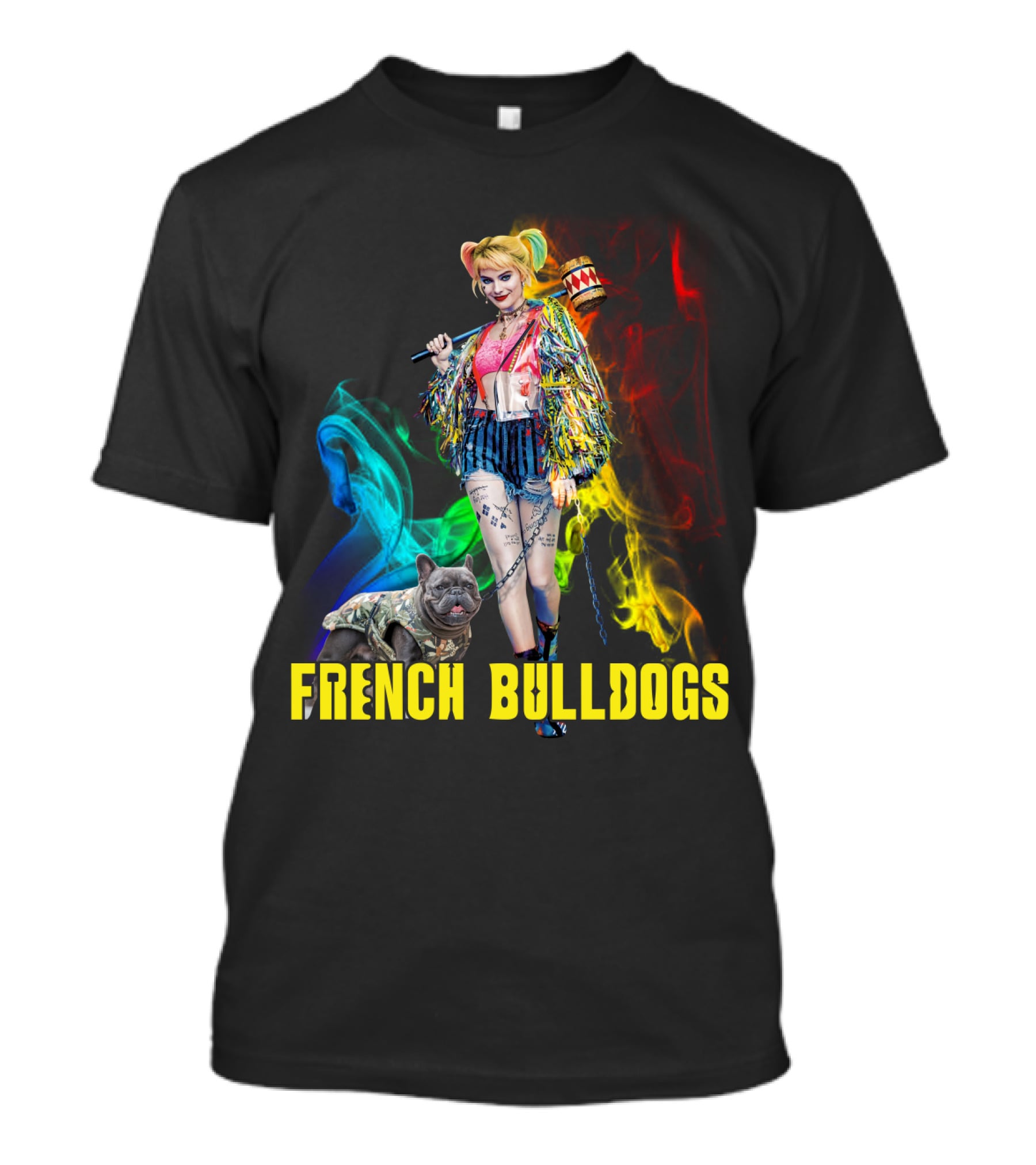 Harley Quinn Style French Bulldogs T-Shirt