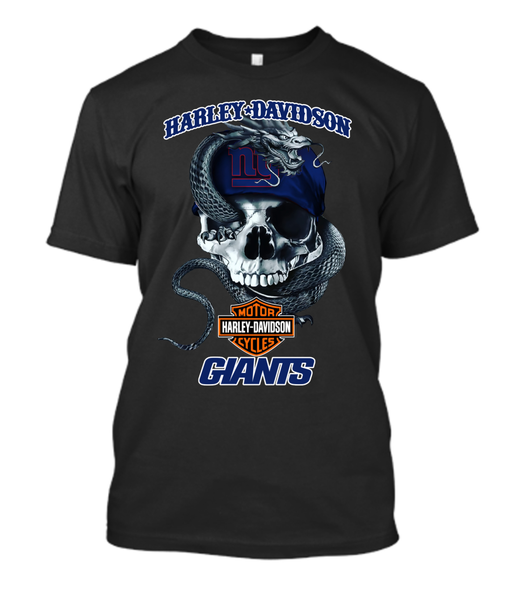 Harley Davidson Motor Cycles Giants Dh 68 Hd New York Giants T-Shirt