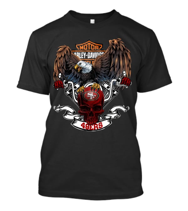 Motor Harley Davidson Cycles Nfl San Francisco 49ers T-Shirt