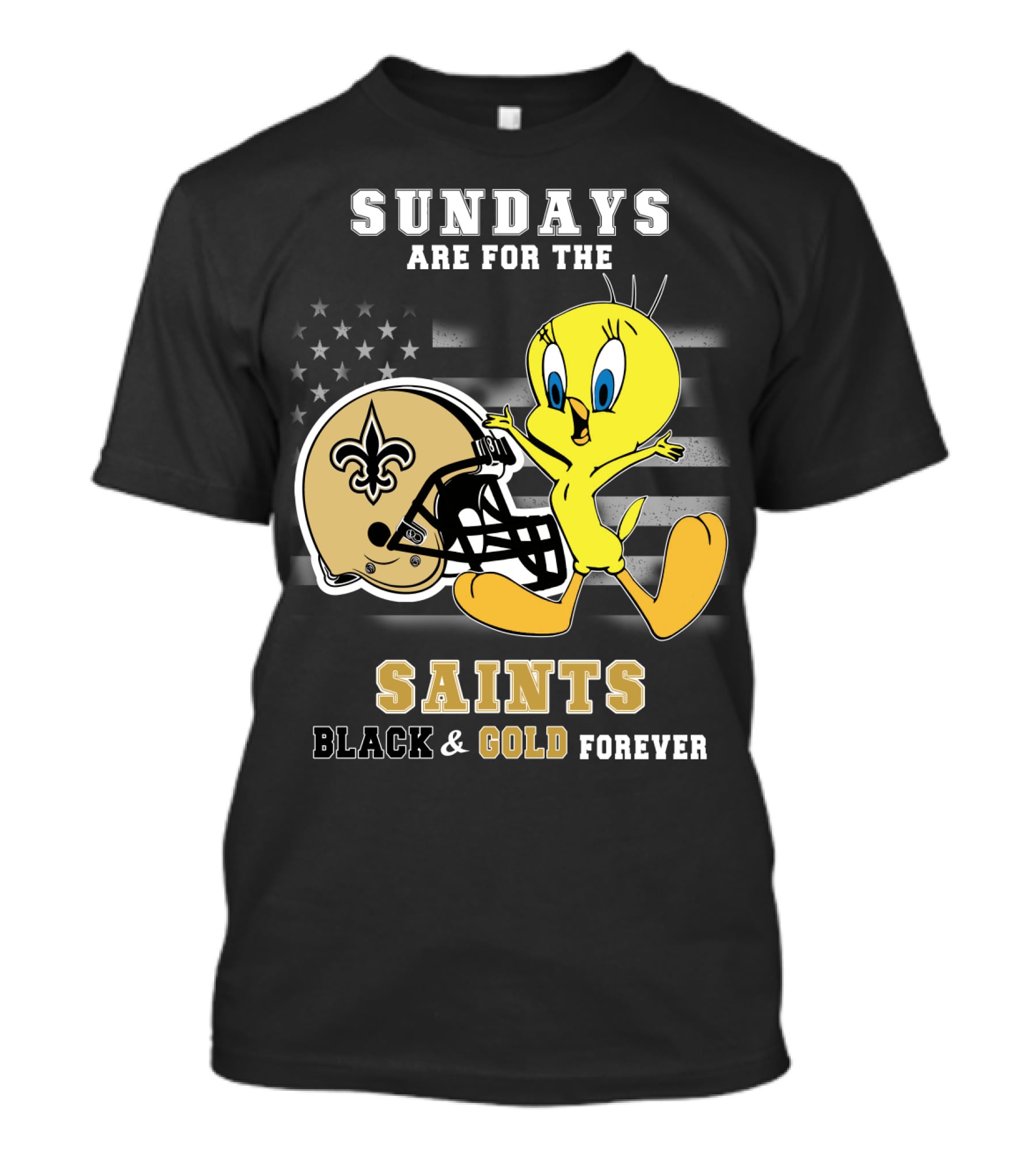 Sundays Are For The Saints Black And Gold Forever T-Shirt