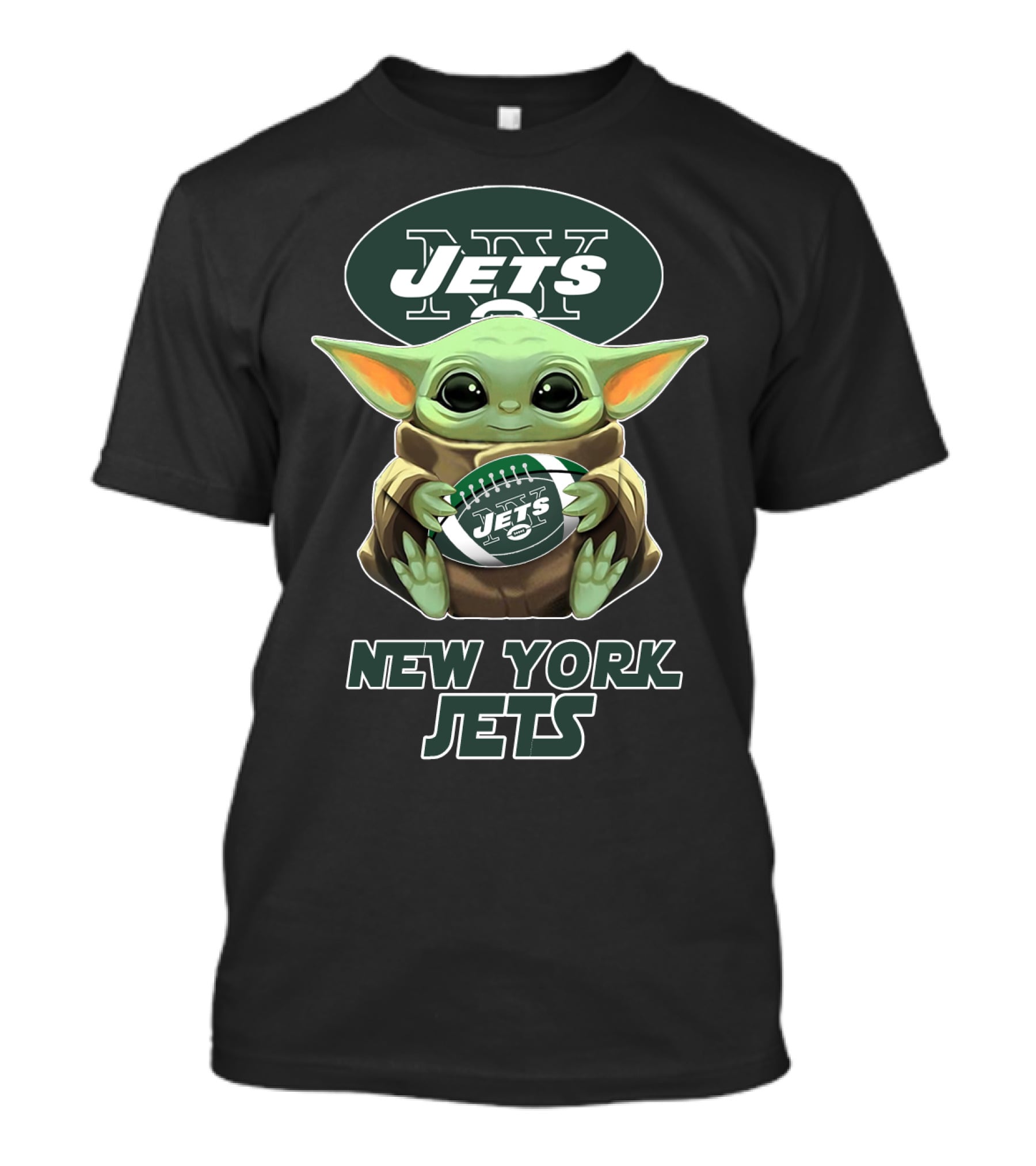 New York Jets Baby Yoda Football T-Shirt